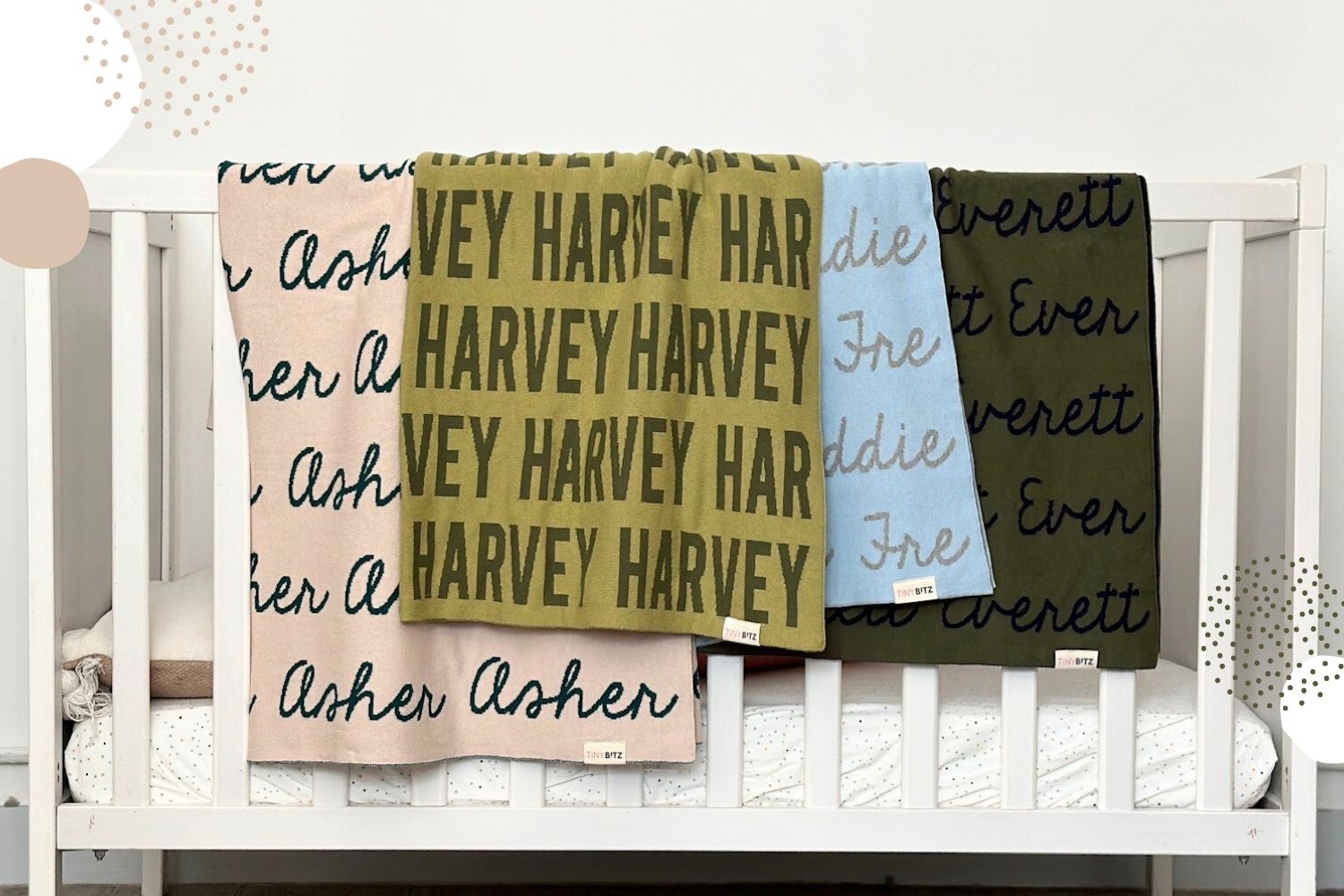 Personalized knitted name blanket