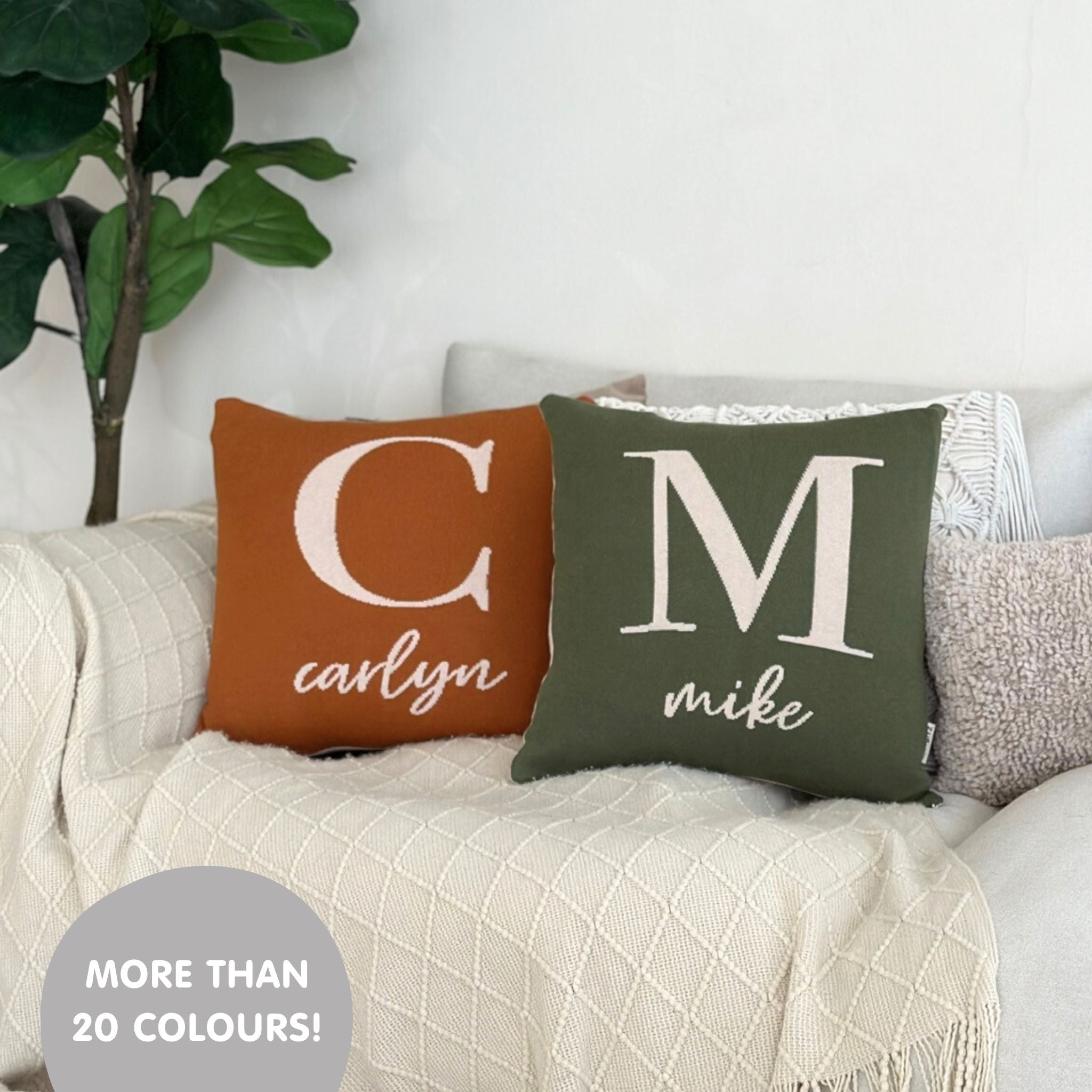 Personalized Square Cushion (Initial + Name)