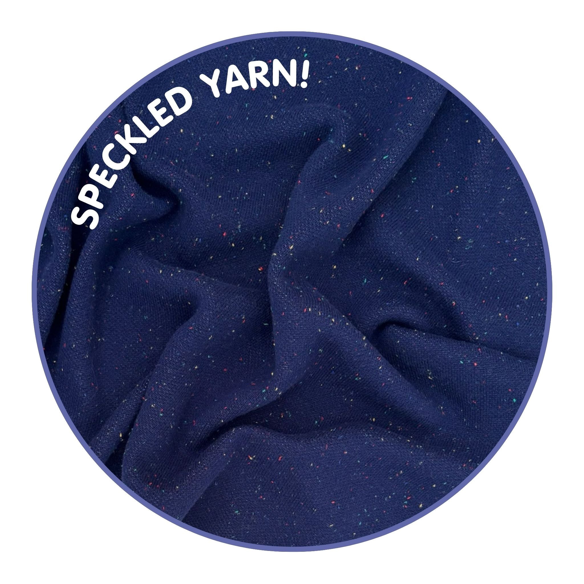 TinyBitz knitted name blanket in navy with a confetti pattern, a lovely touch to decorate your baby's room!