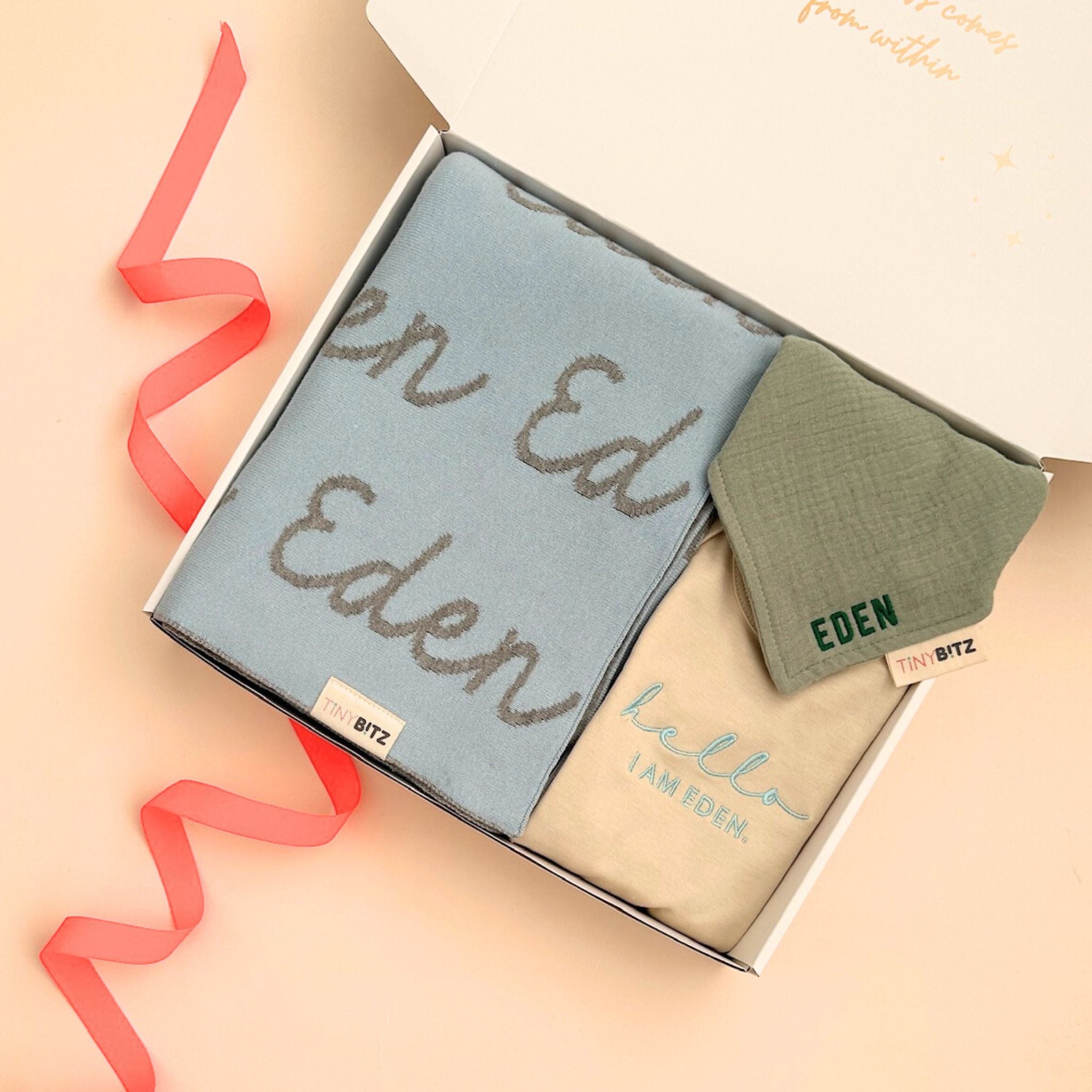 Personalized Blanket Set for Baby Boys (3pc Set)