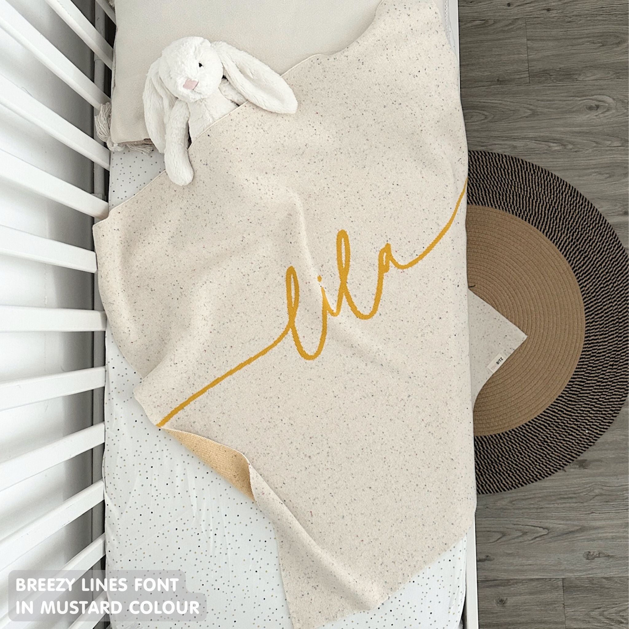 Personalized Blanket for Babies and Kids (Cream Confetti)
