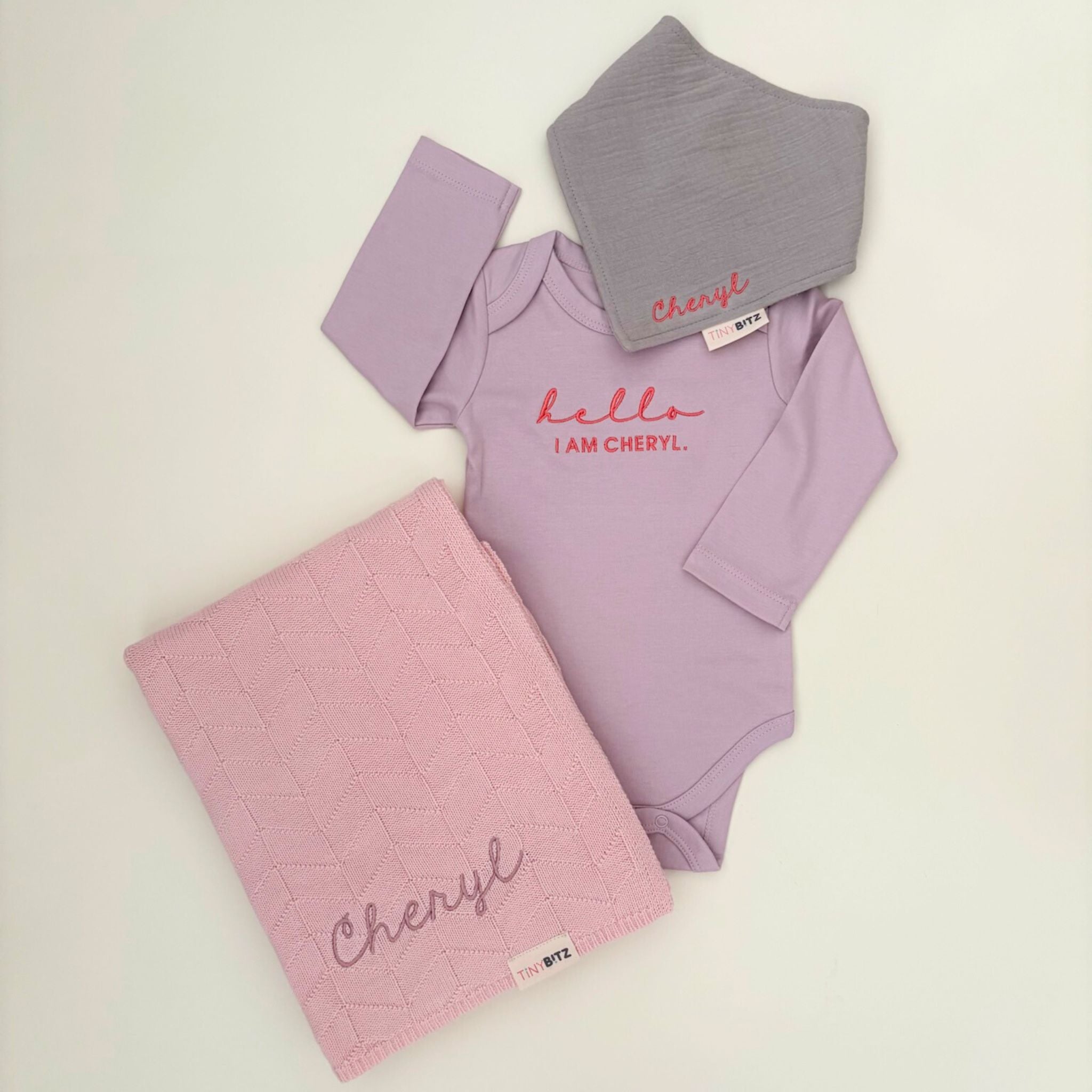 Embroidery Blanket Set for Baby Girls