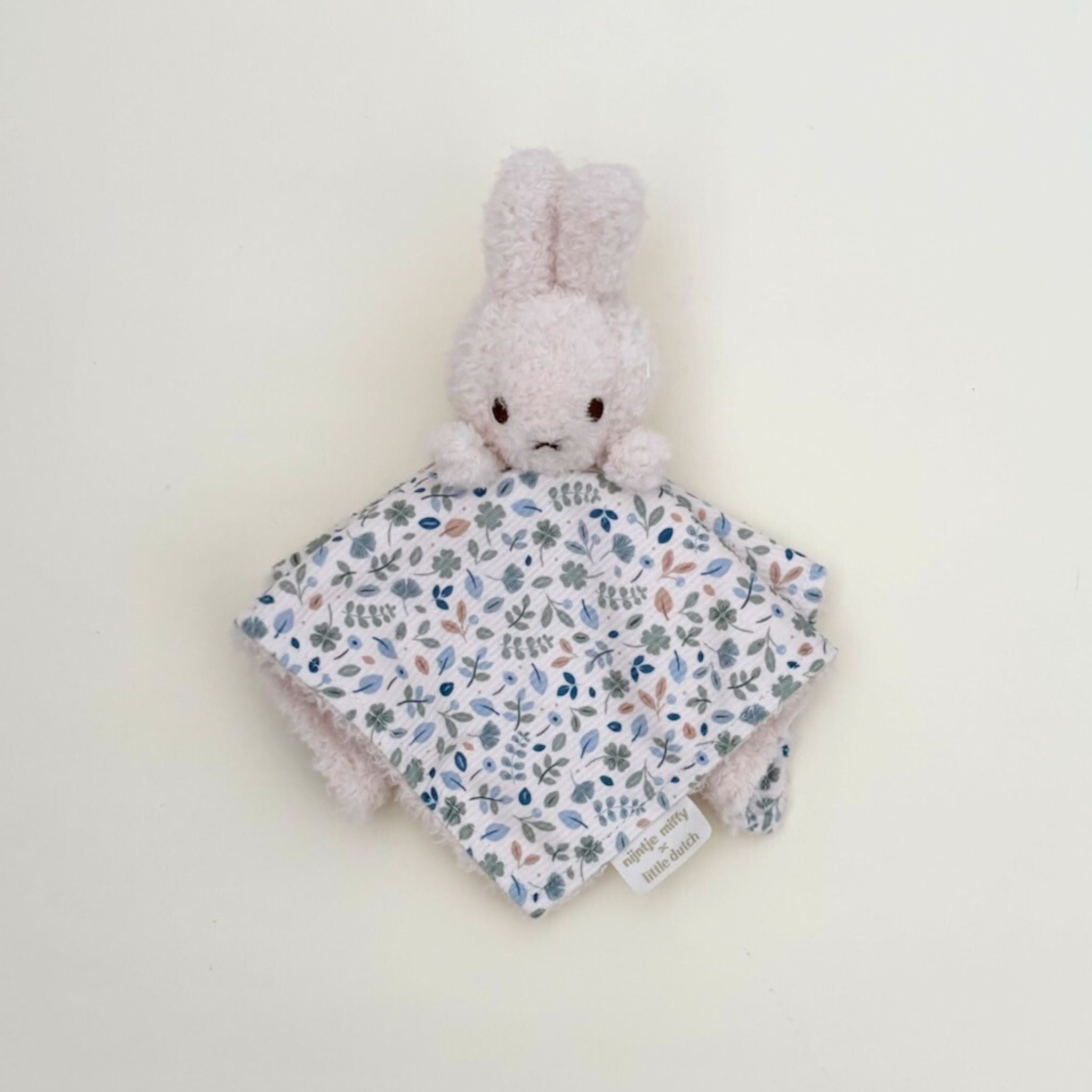 Blue Floral Miffy cuddle cloth, perfect for newborns and baby showers.
