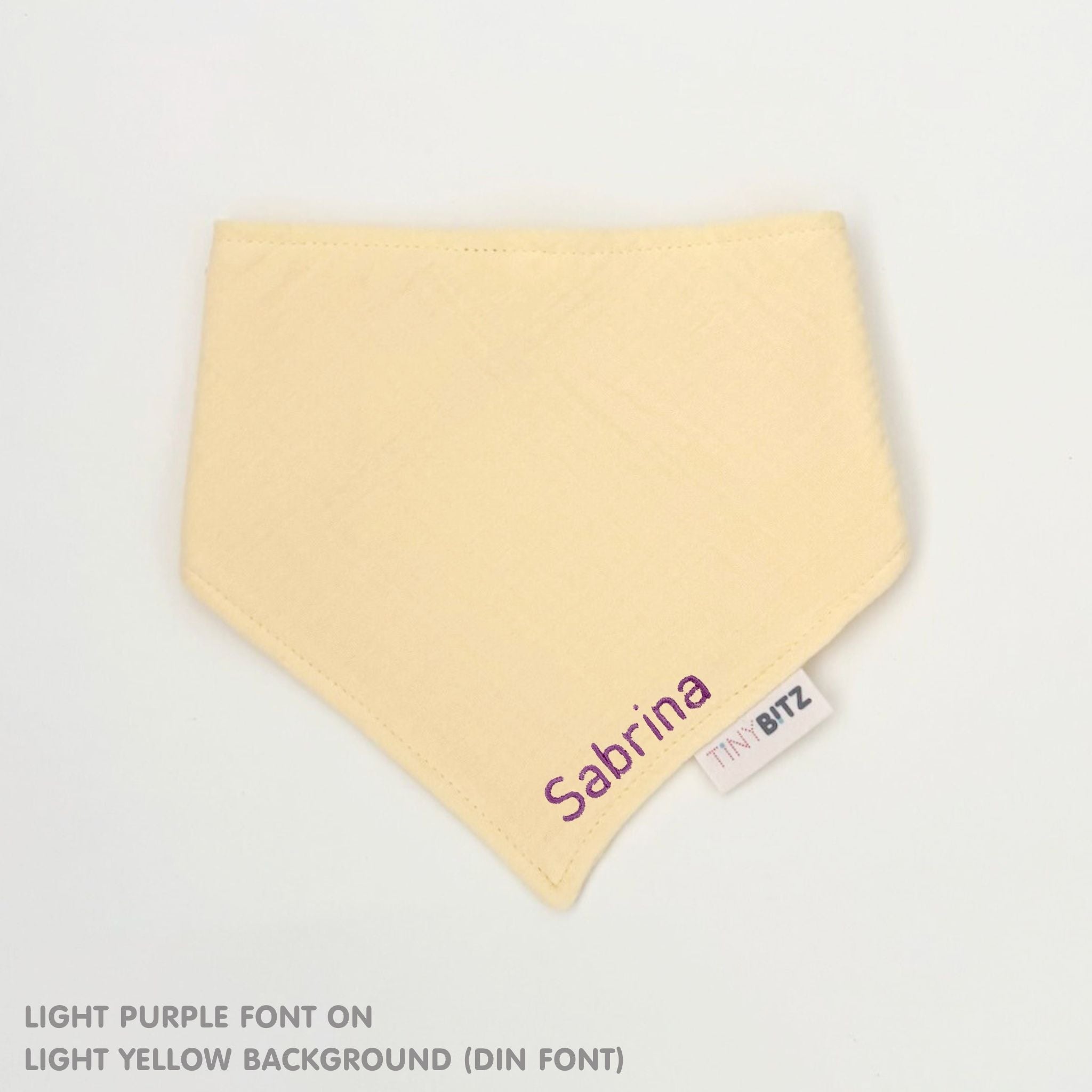 Personalized Organic Muslin Bib (Light Yellow)
