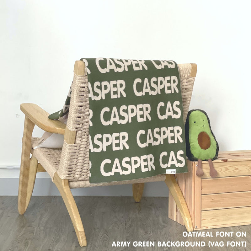 Personalized Blanket for Adults (Army Green Background)