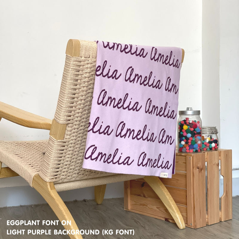 Personalized Blanket for Babies and Kids (Light Purple Background)