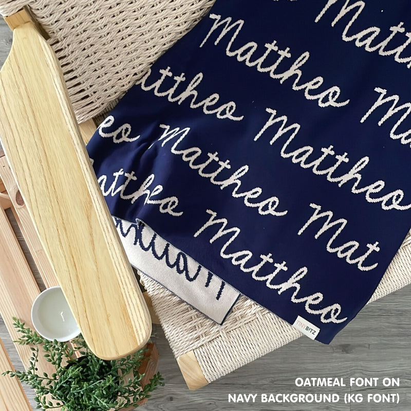 Personalized Blanket for Adults (Navy Background)