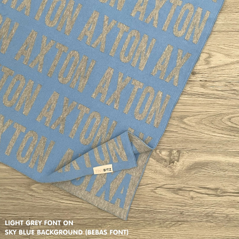 Personalized Blanket for Adults (Sky Blue Background)