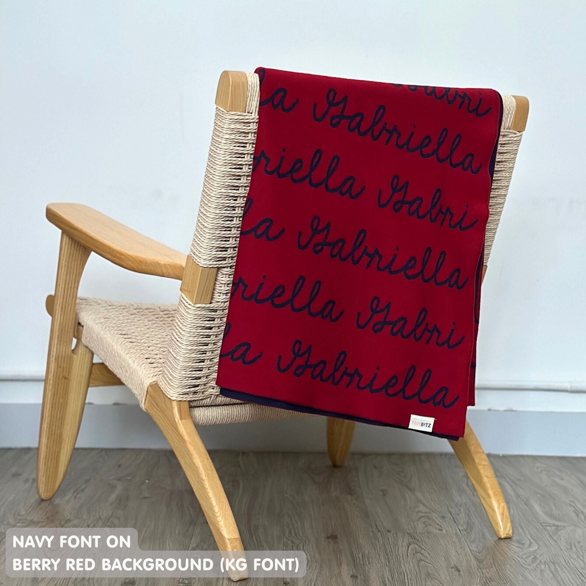 Personalized Blanket for Adults (Berry Red Background)