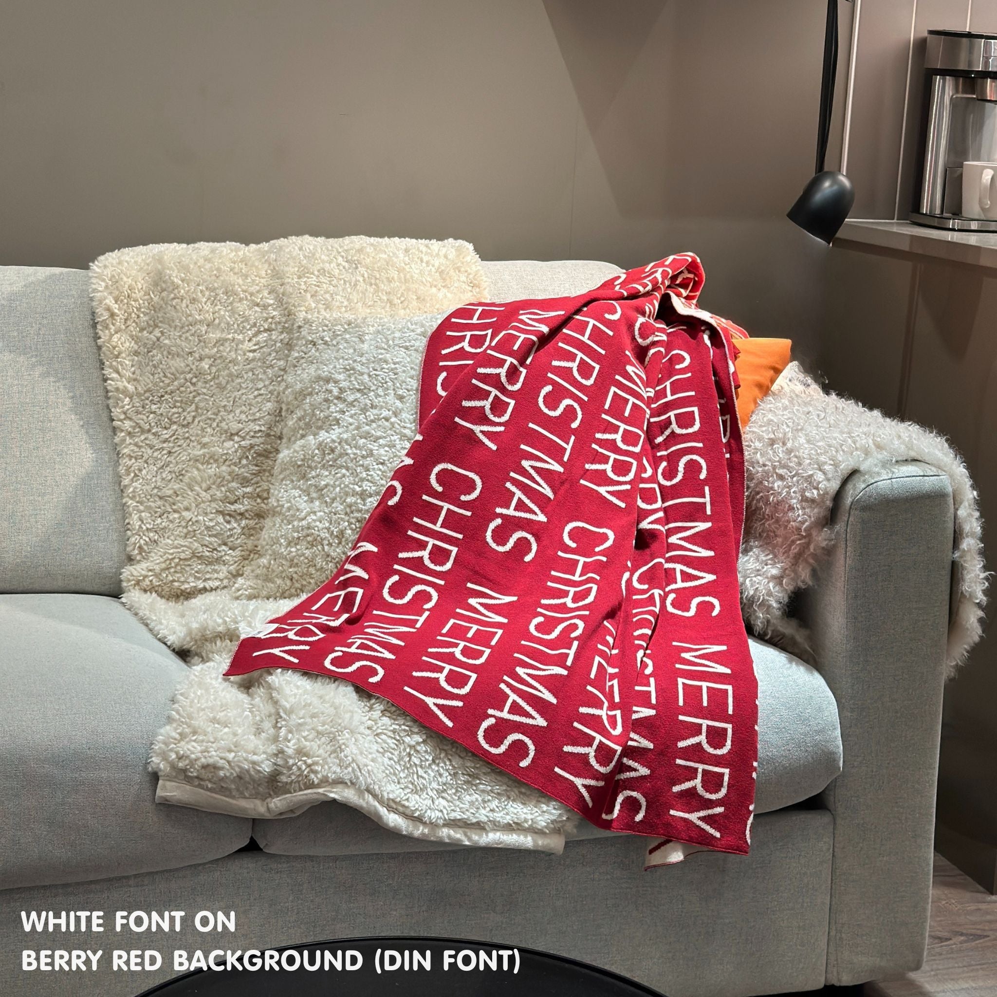 Personalized Blanket for Adults (Berry Red Background)