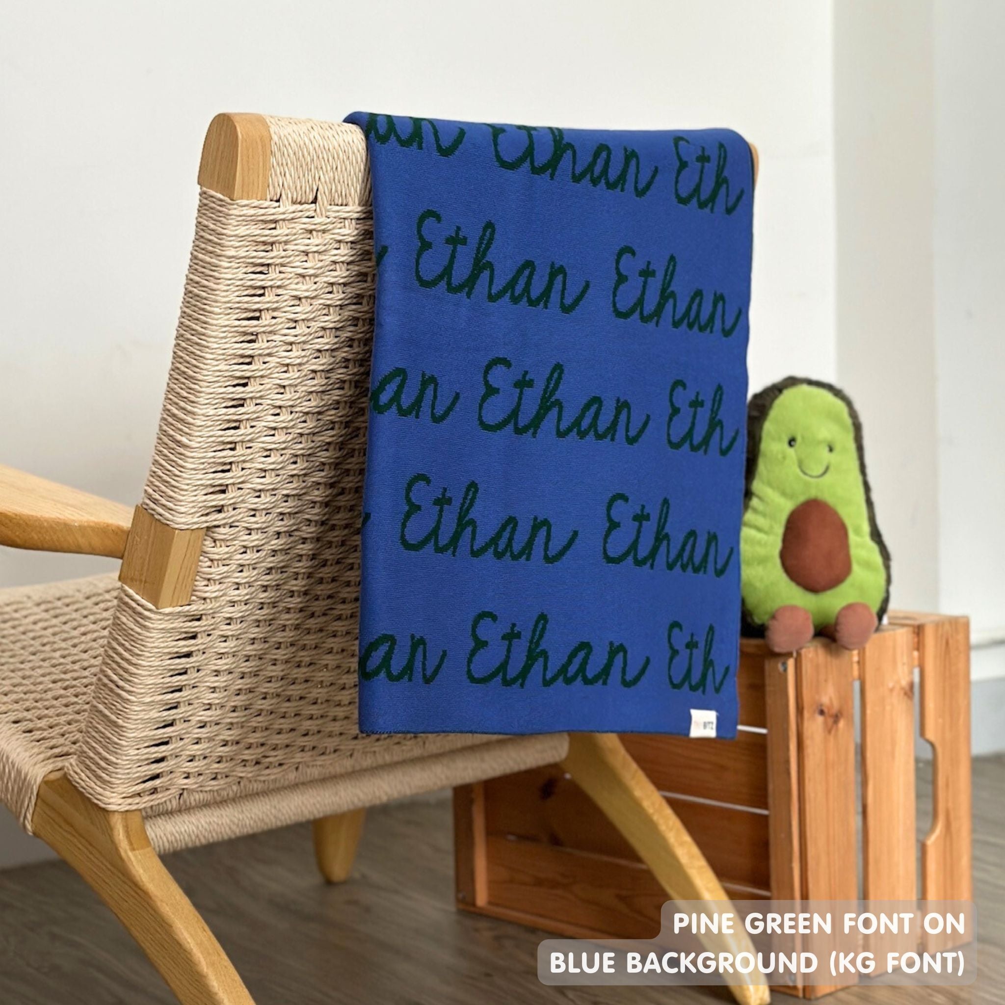 Personalized Blanket for Kids (Blue Background)