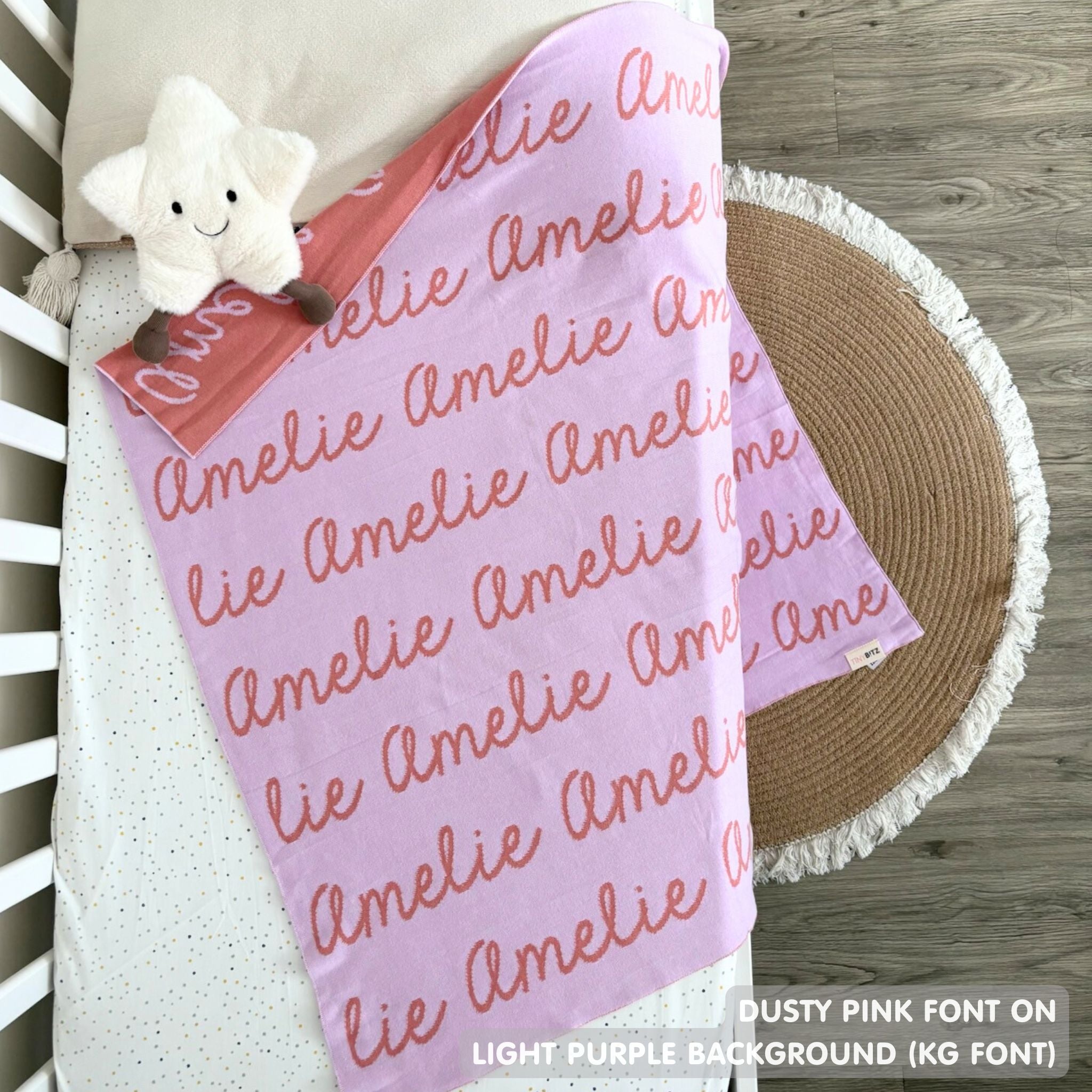 Personalized Blanket for Babies (Light Purple Background)
