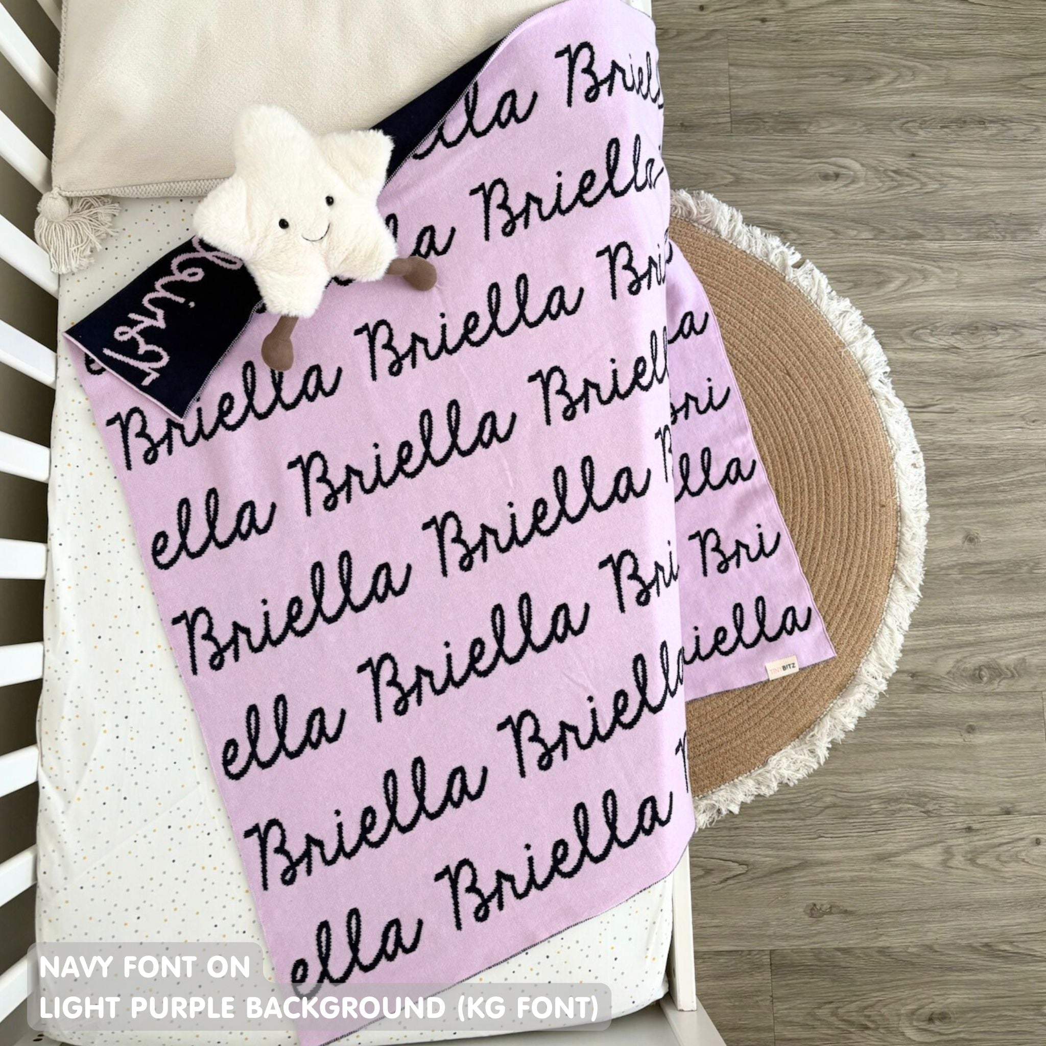 Personalized Blanket for Babies (Light Purple Background)