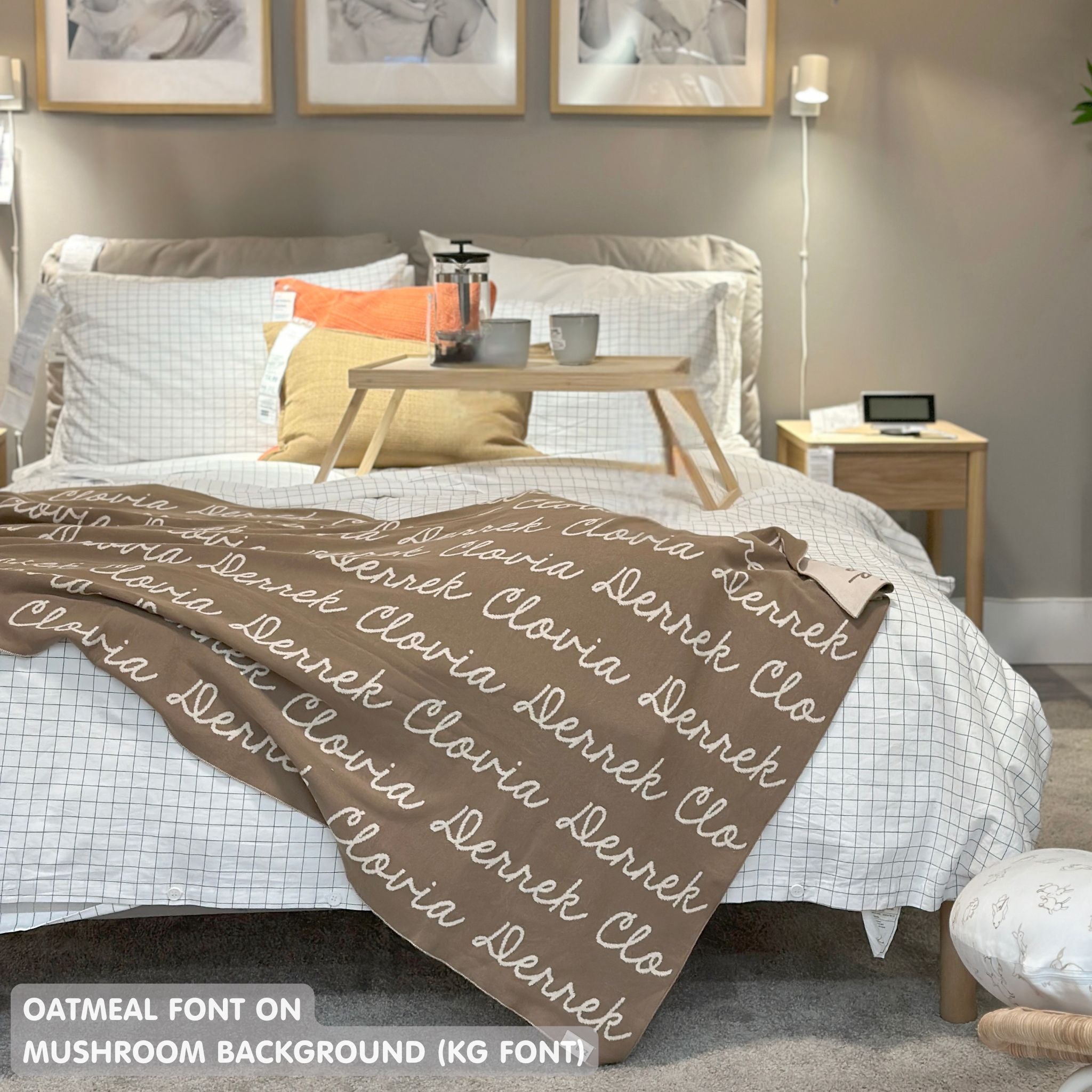 Personalized Blanket for Pets (Mushroom Background)