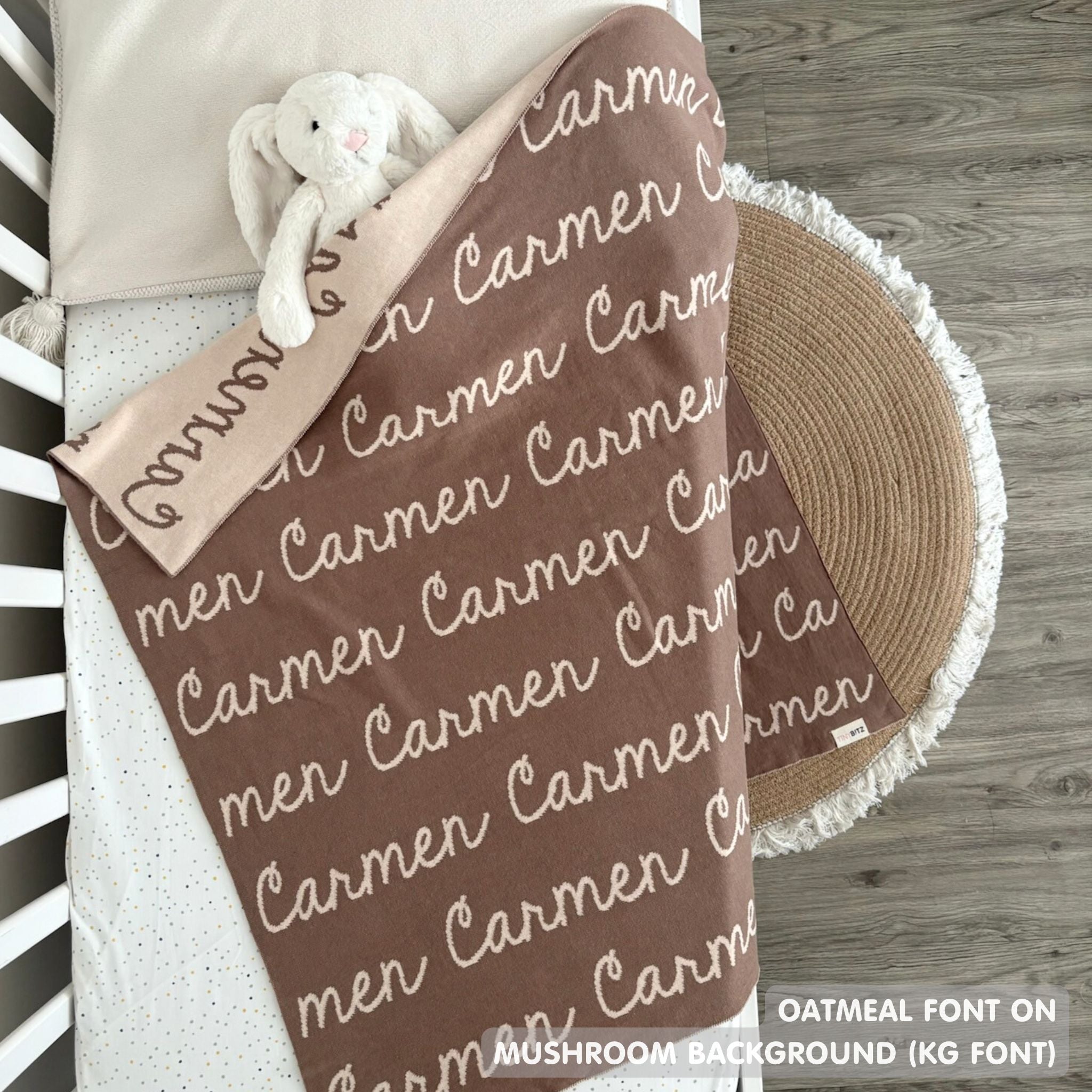Personalized Blanket for Babies (Mushroom Background)
