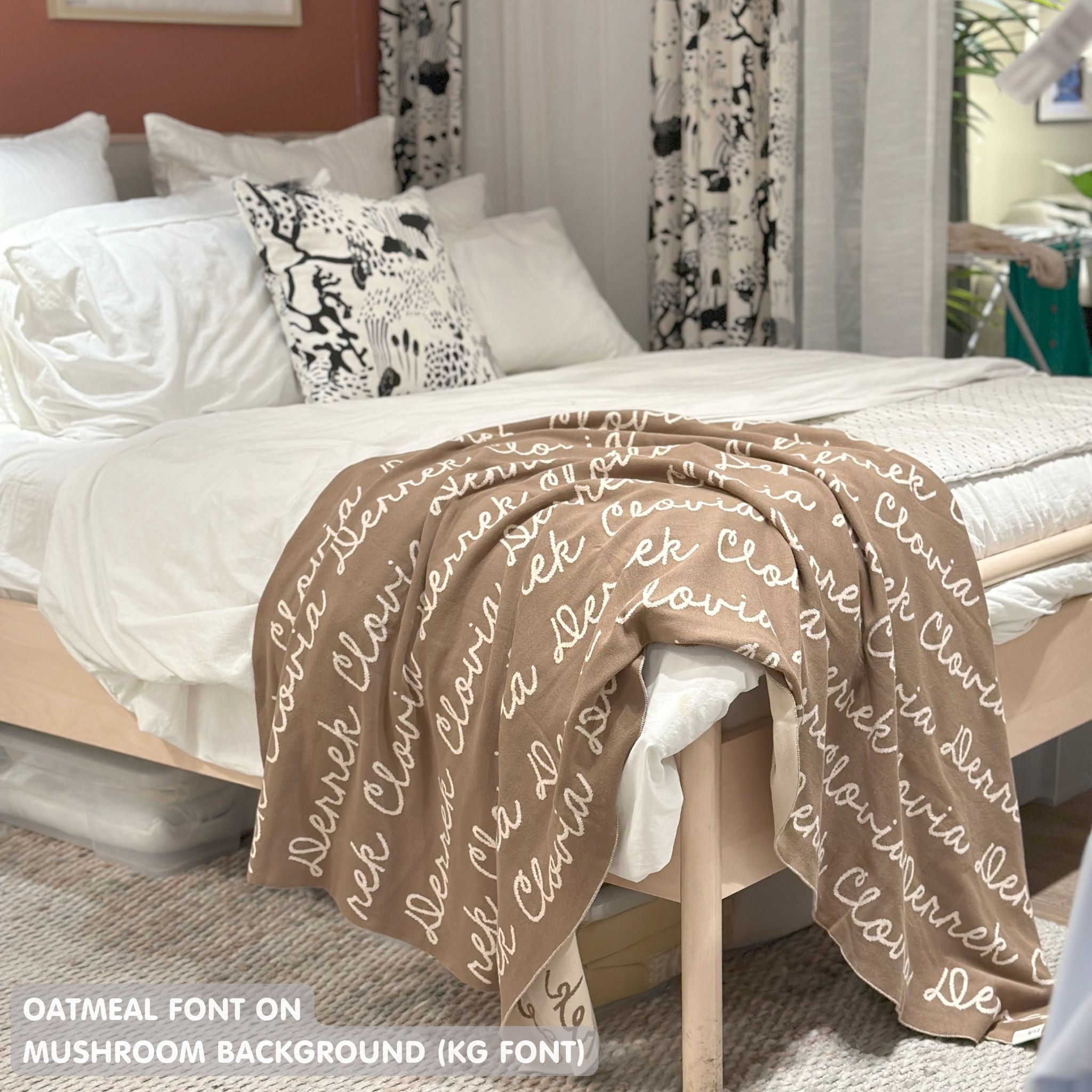 Personalized Blanket for Kids (Mushroom Background)