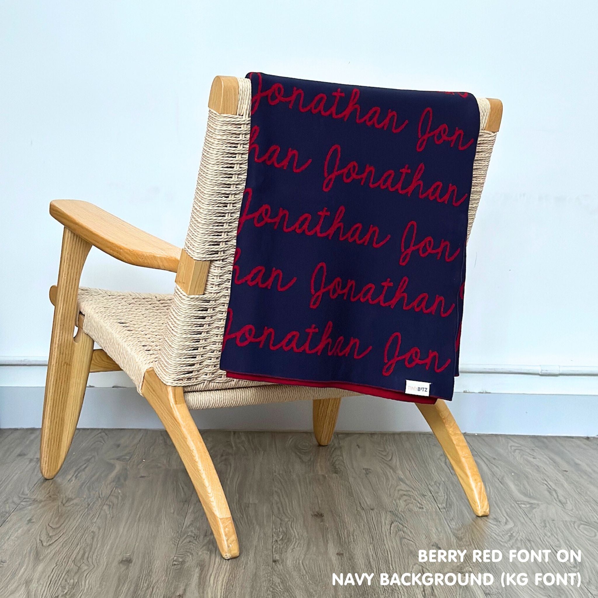 Personalized Blanket for Adults (Navy Background)