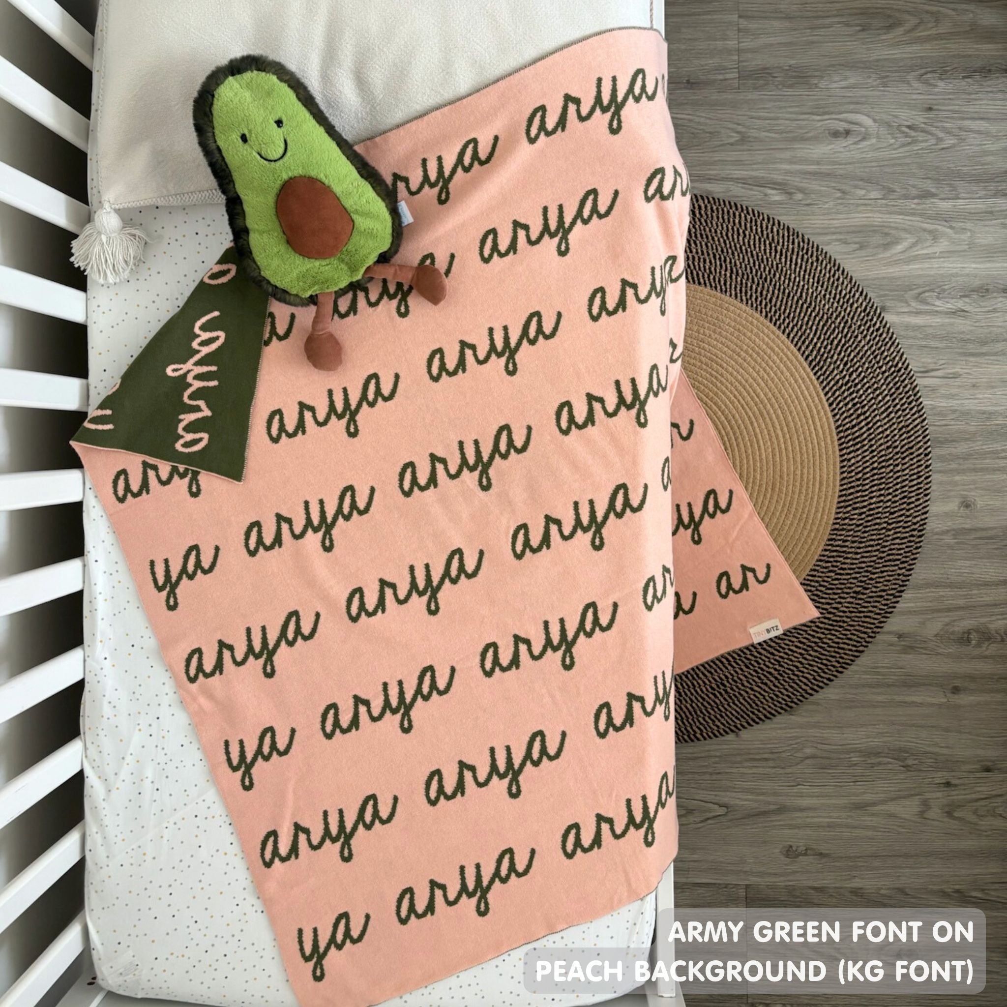 Personalized Blanket for Babies (Peach Background)