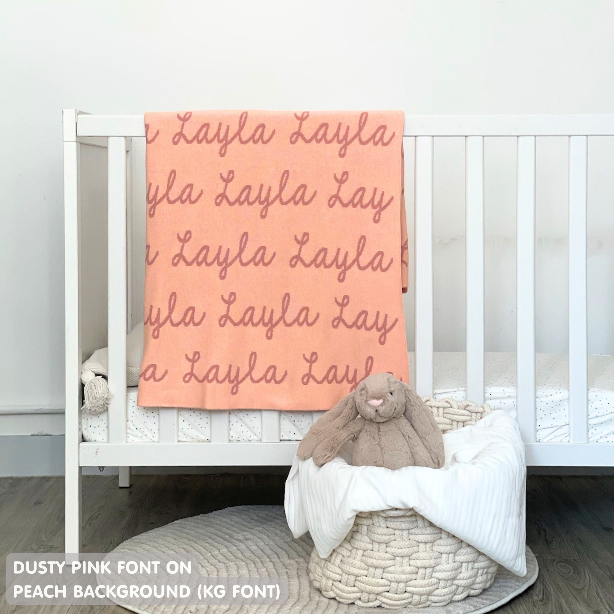 Personalized Blanket for Kids (Peach Background)
