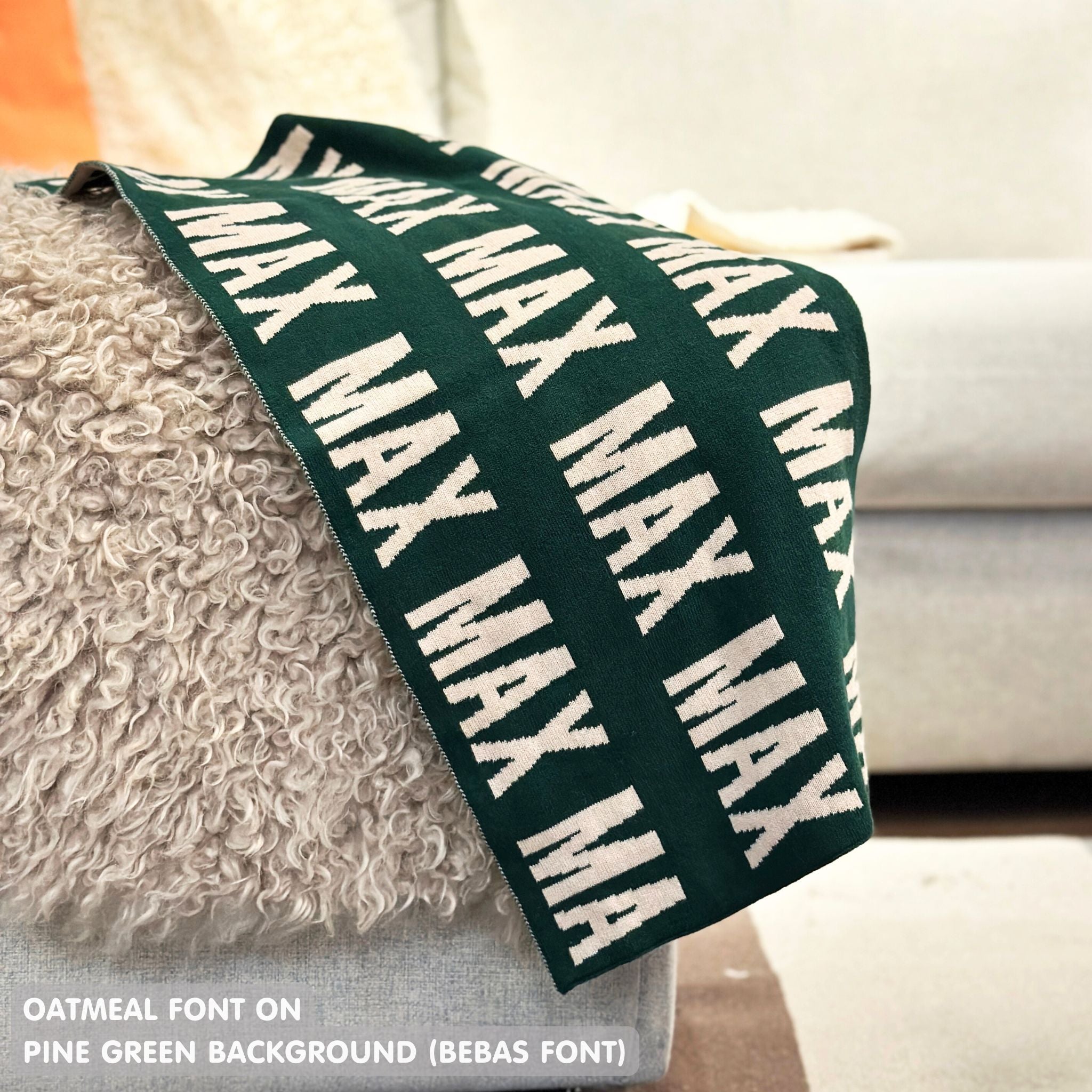 Personalized Blanket for Babies (Pine Green Background)