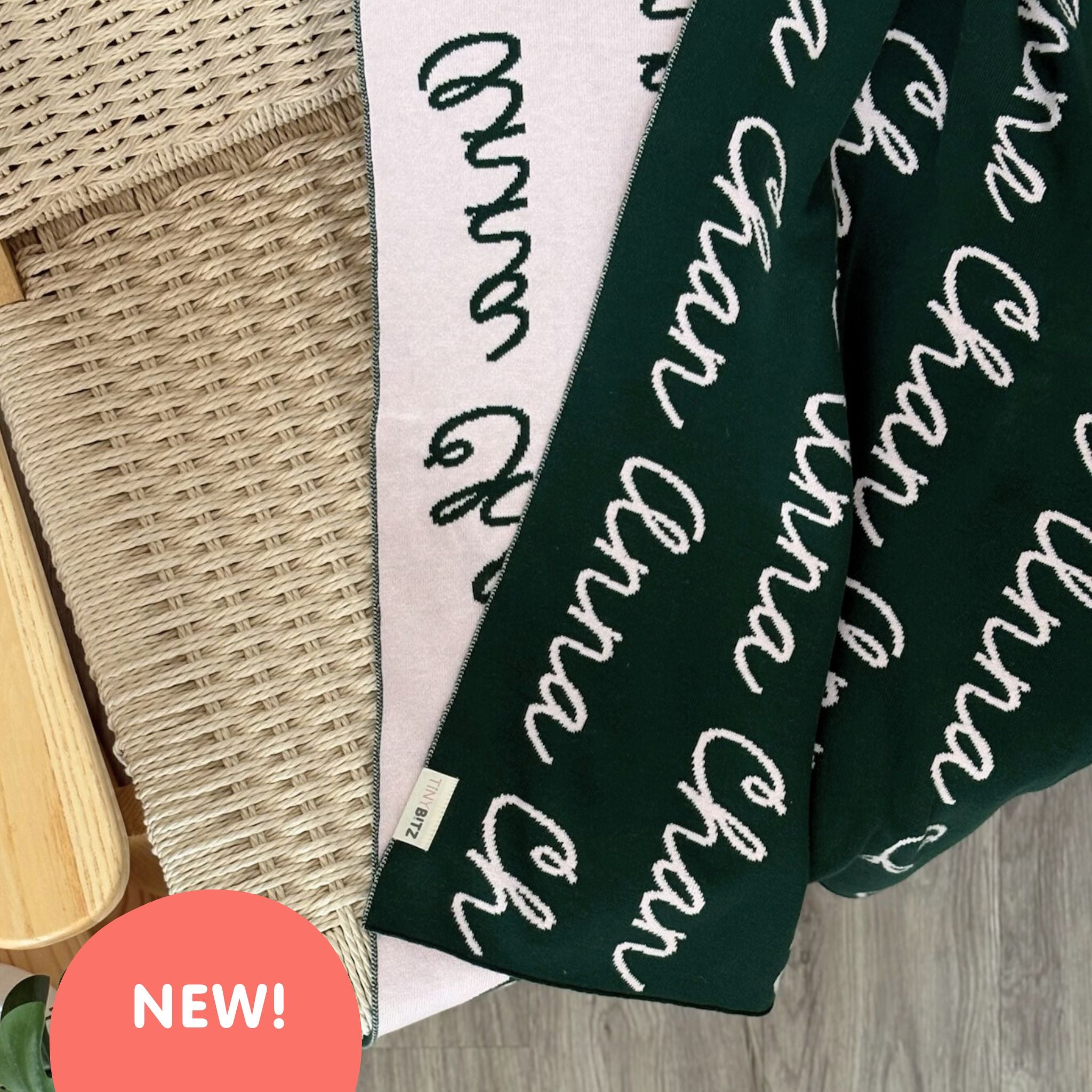 Personalized Blanket for Kids (Pine Green Background)