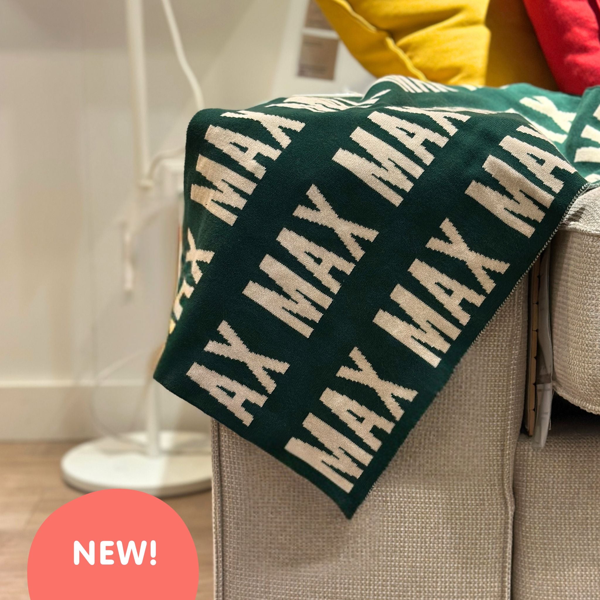 Personalized Blanket for Babies (Pine Green Background)