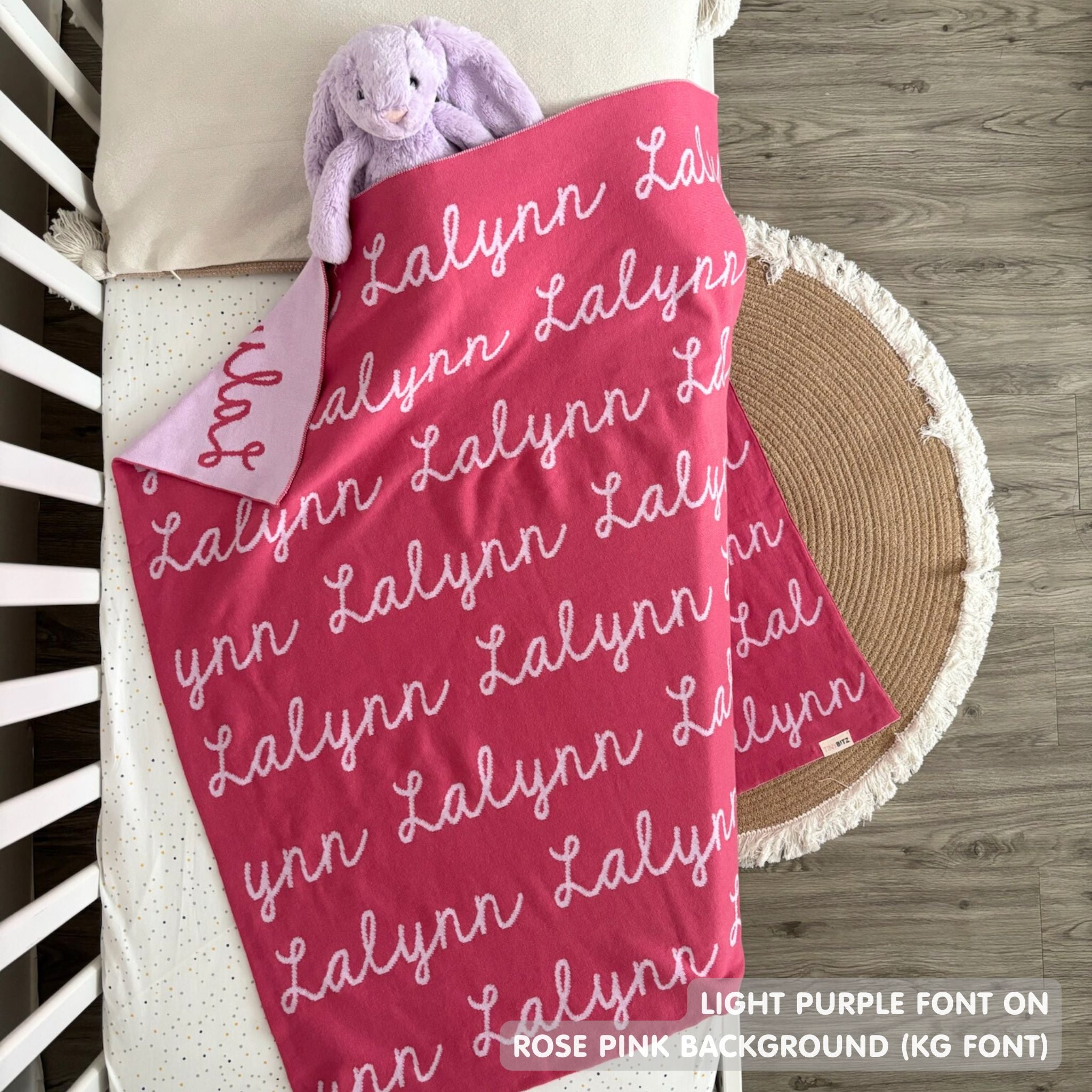 Personalized Blanket for Babies (Rose Pink Background)