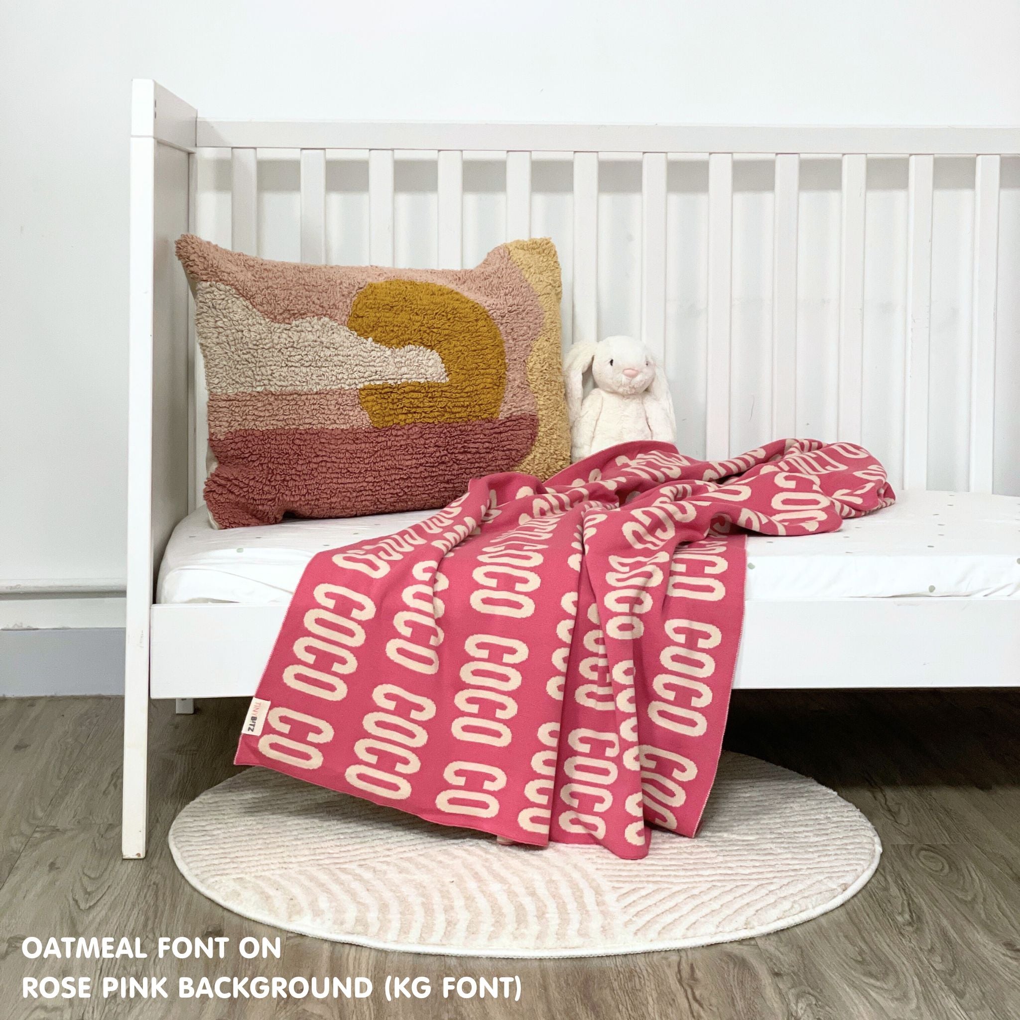 Personalized Blanket for Babies (Rose Pink Background)