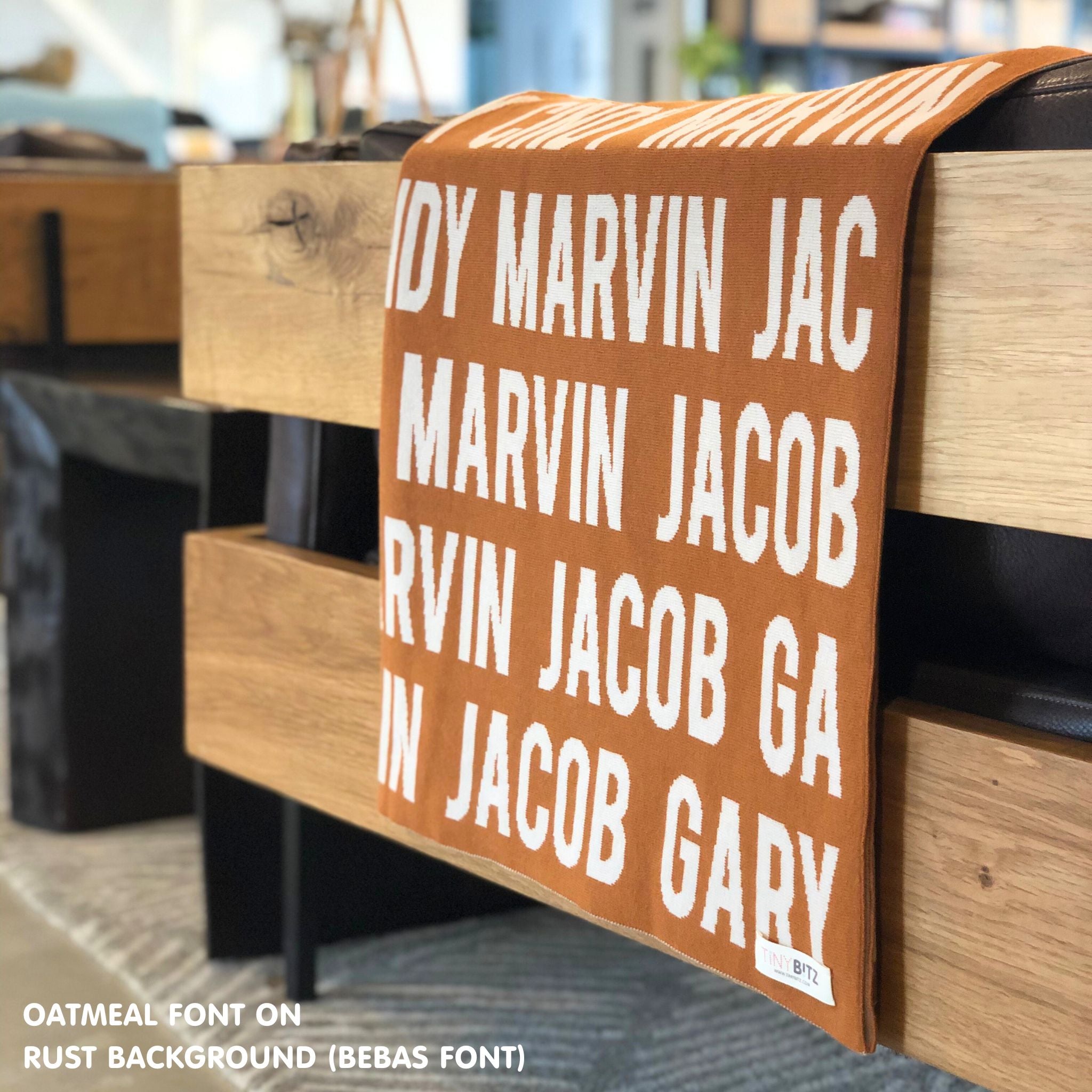 Personalized Blanket for Kids (Rust Background)