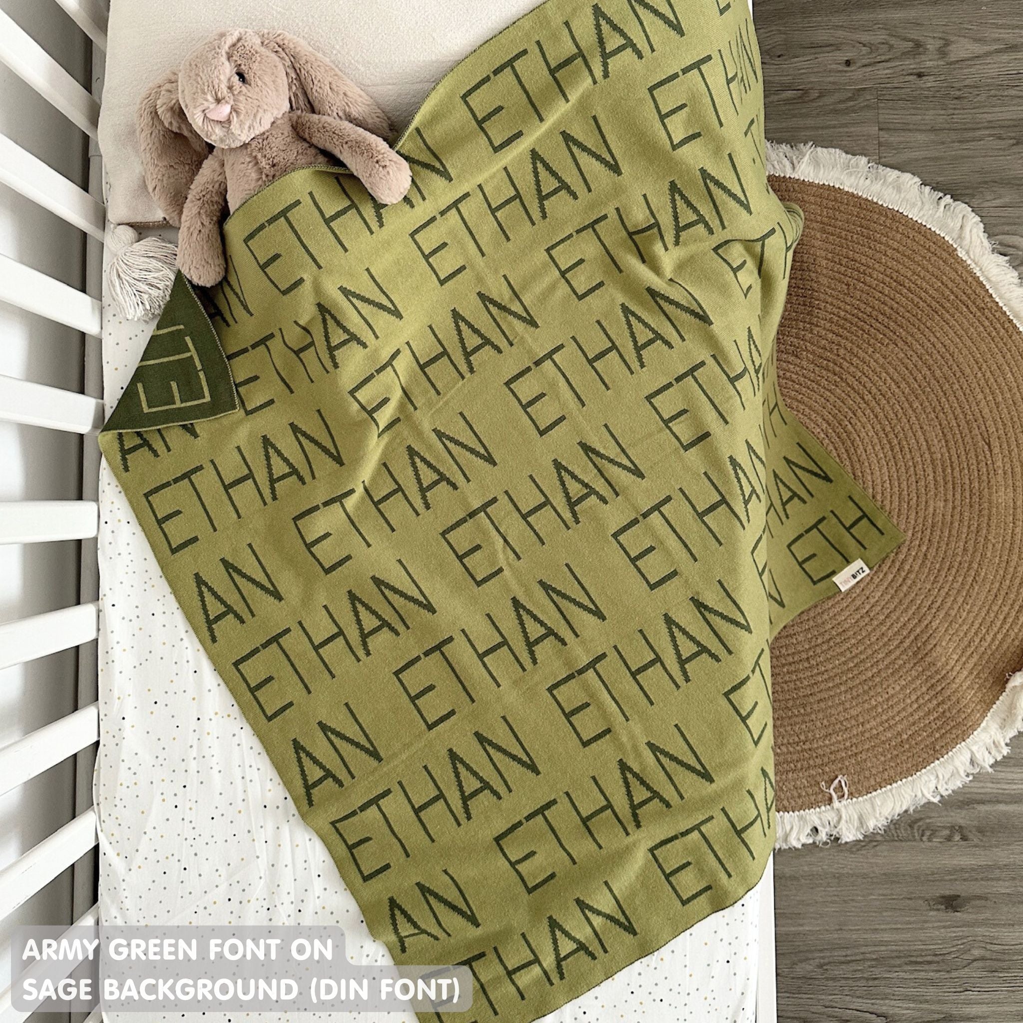 Personalized Blanket for Kids (Sage Background)