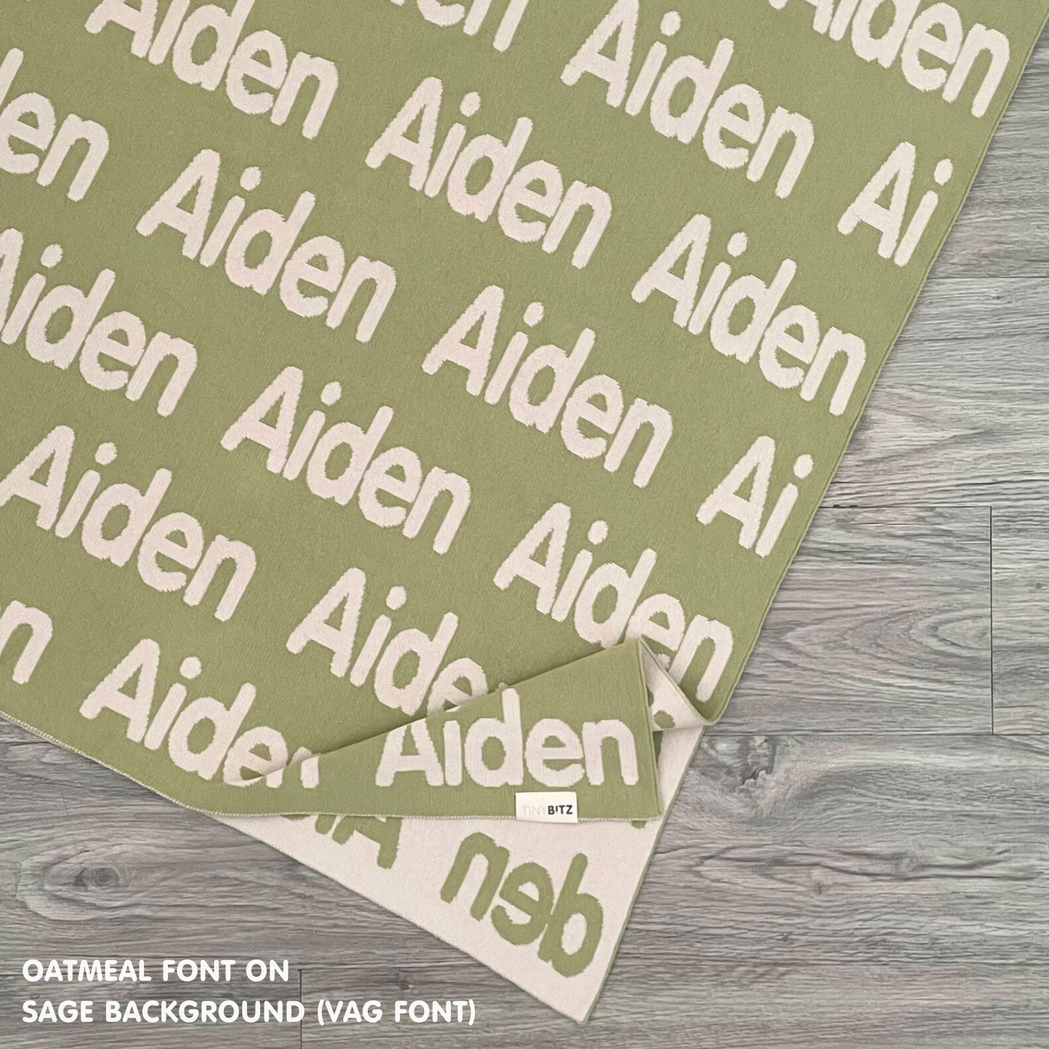 Personalized Blanket for Adults (Sage Background)