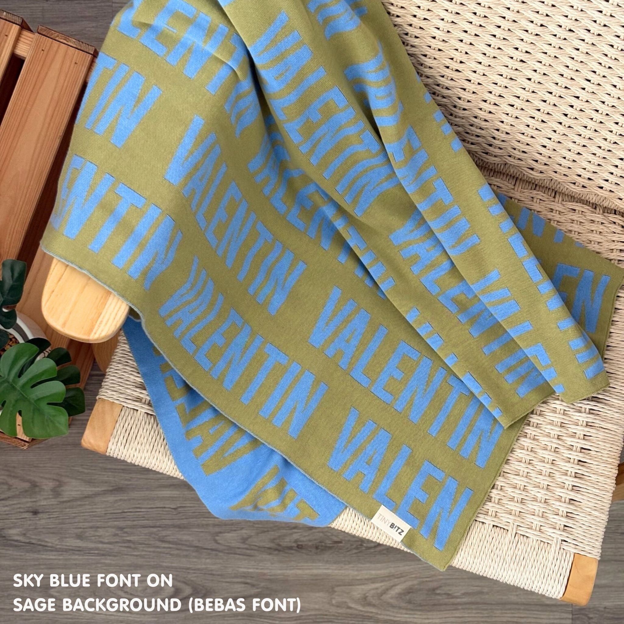 Personalized Blanket for Adults (Sage Background)