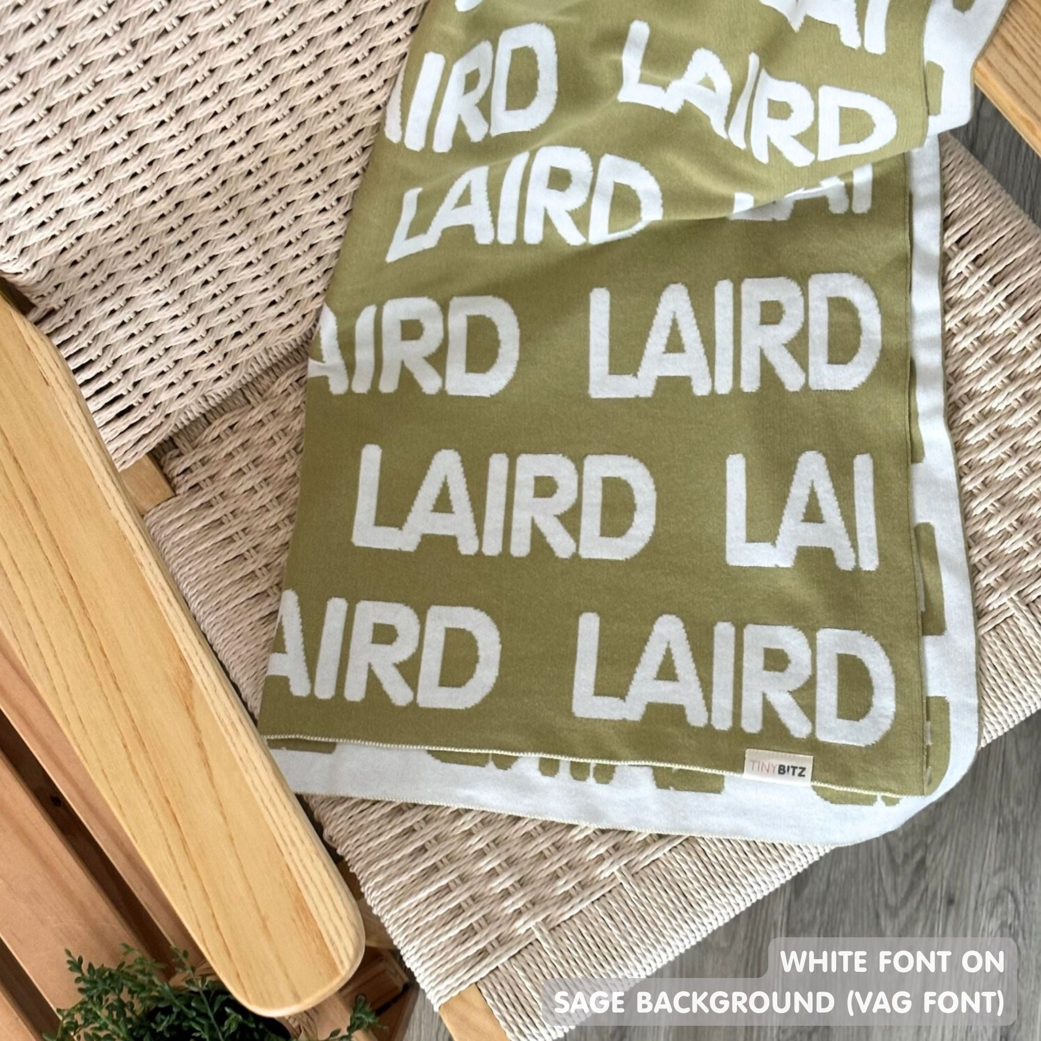 Personalized Blanket for Kids (Sage Background)