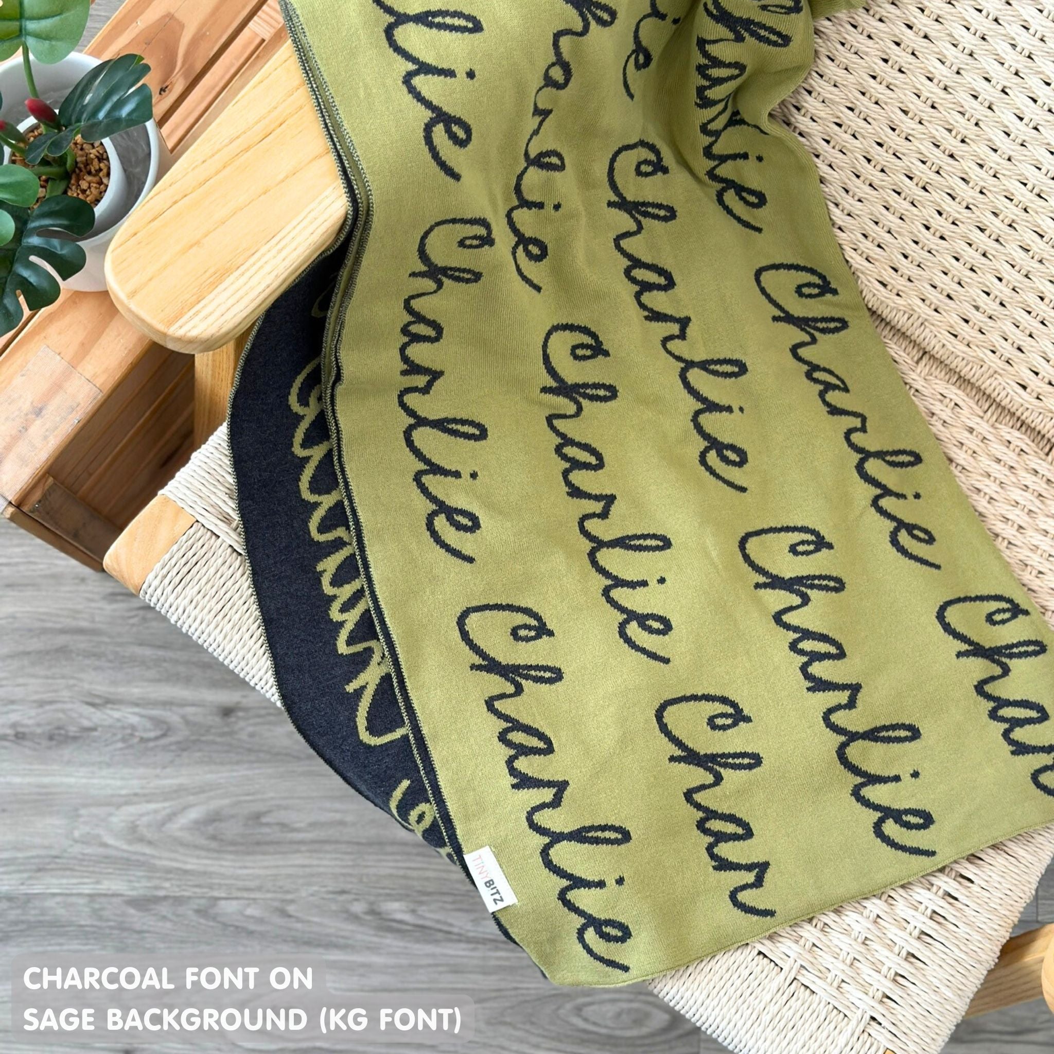 Personalized Blanket for Adults (Sage Background)