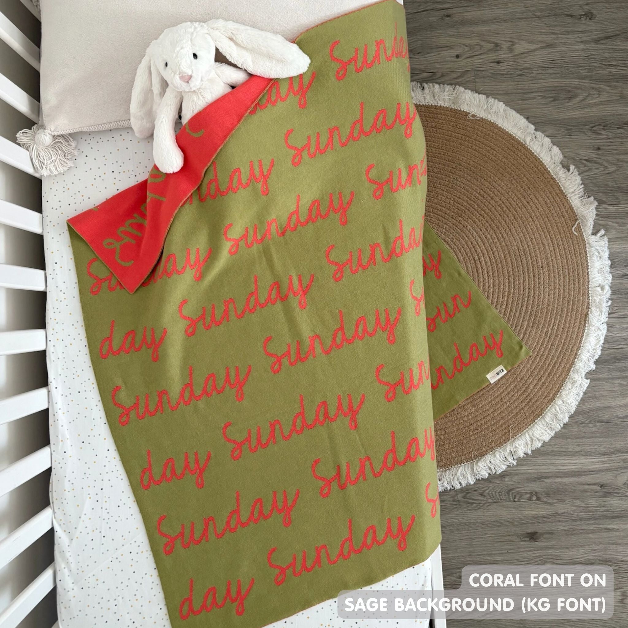 Personalized Blanket for Babies (Sage Background)