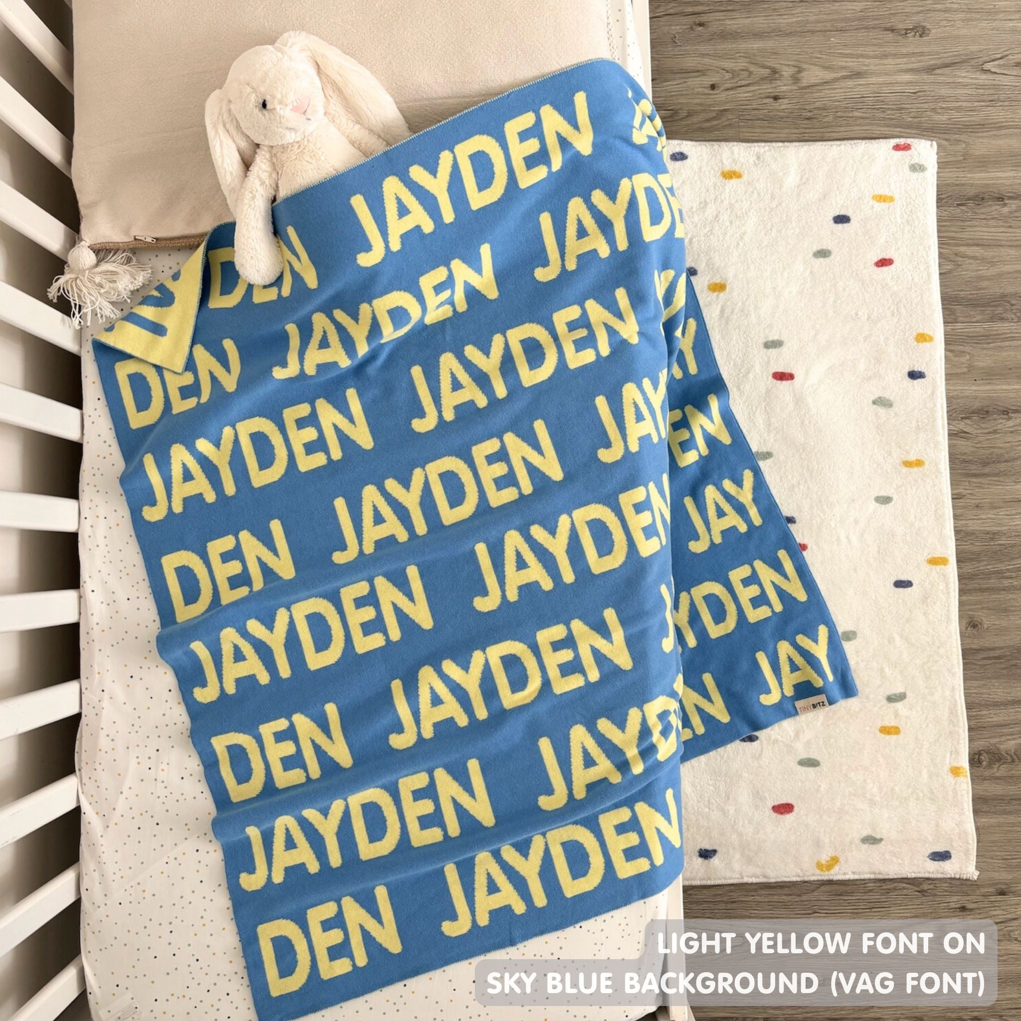 Personalized Blanket for Babies (Sky Blue Background)