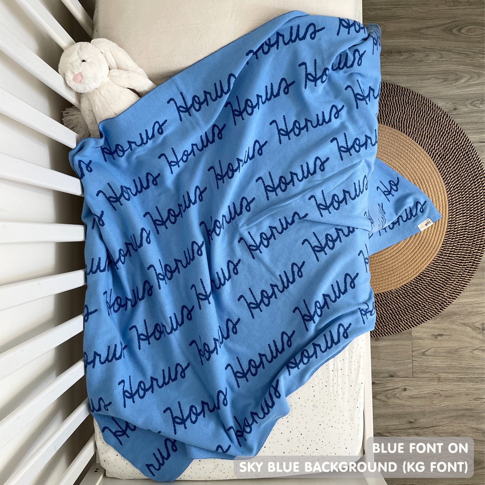 Personalized Blanket for Babies (Sky Blue Background)