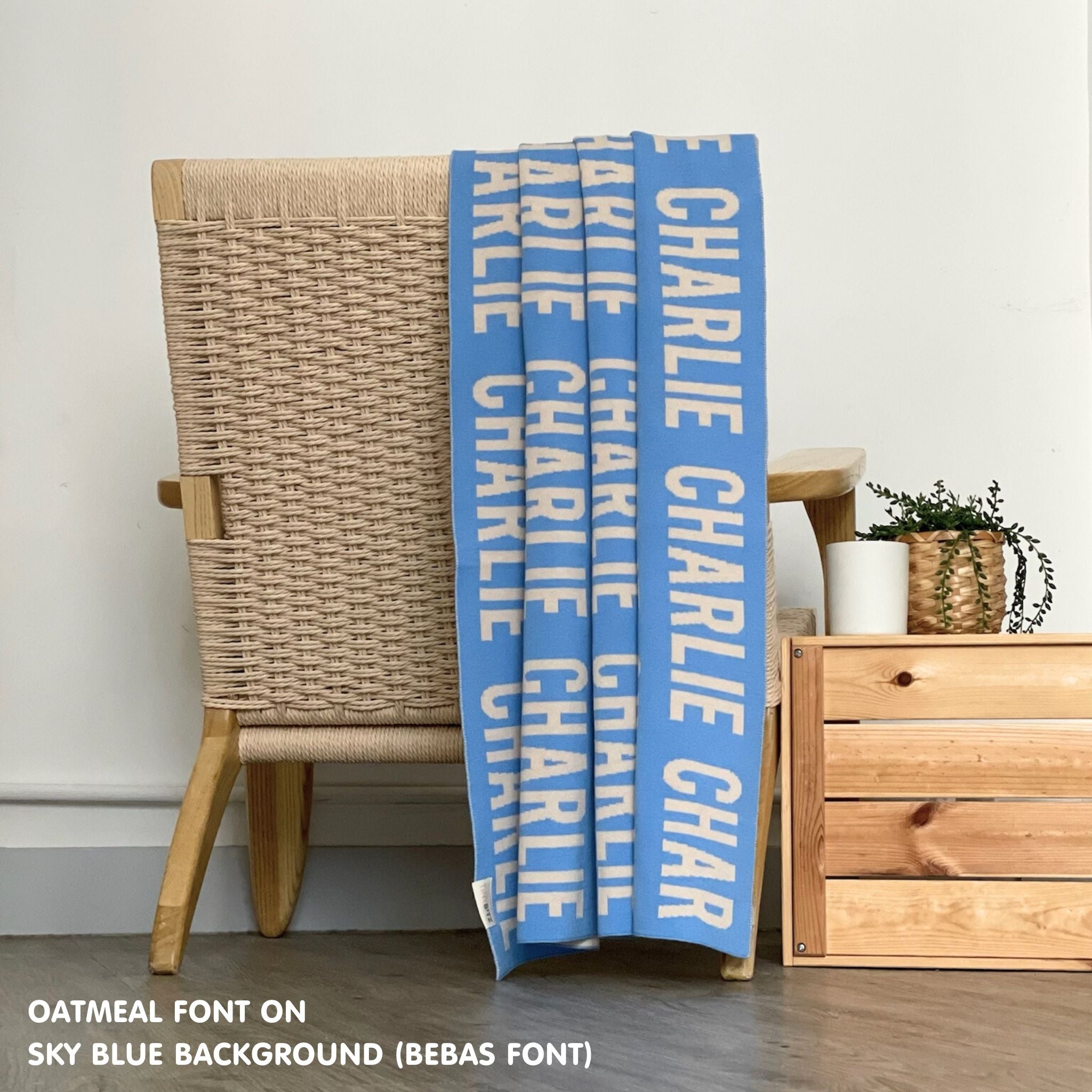 Personalised pet blanket with names Chalie, custom dog blanket by TinyBitz, cozy gift for dogs.
