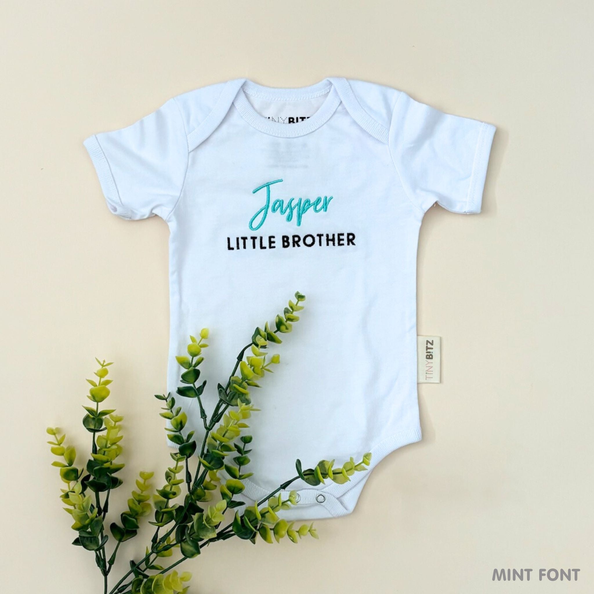 Organic Onesie: Little Brother with Name