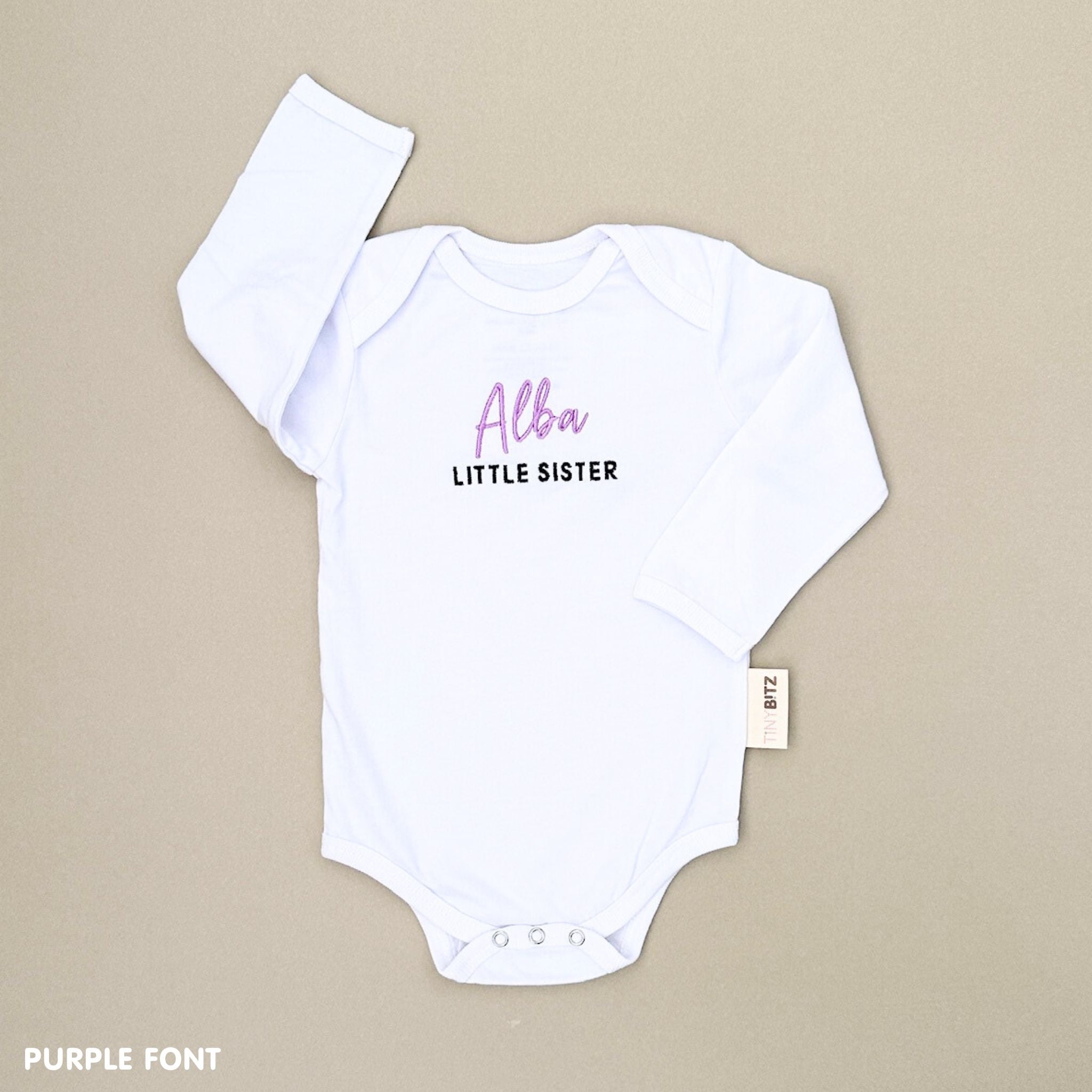 Organic Onesie: Little Sister with Name