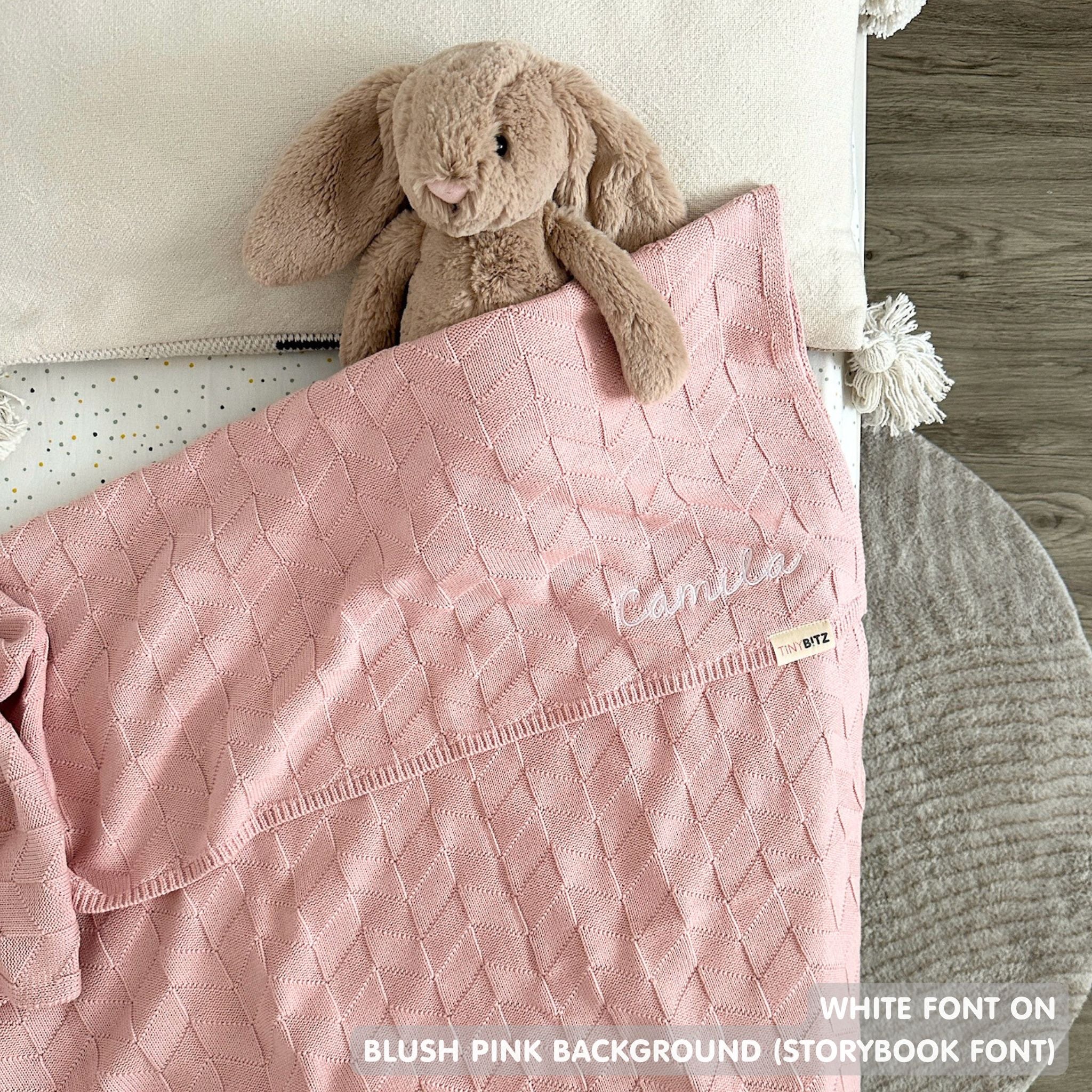 Personalized Baby Blanket with Embroidery (Herringbone)