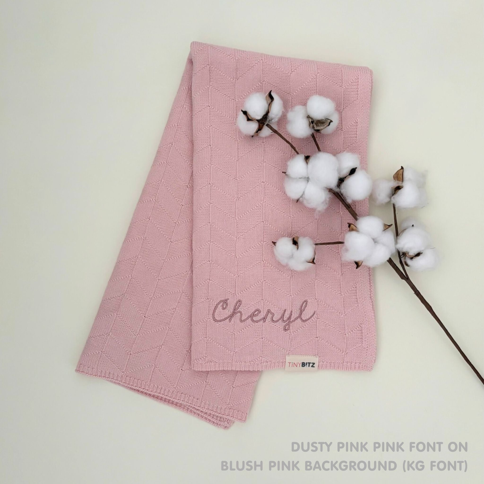 Personalized Baby Blanket with Embroidery (Herringbone)
