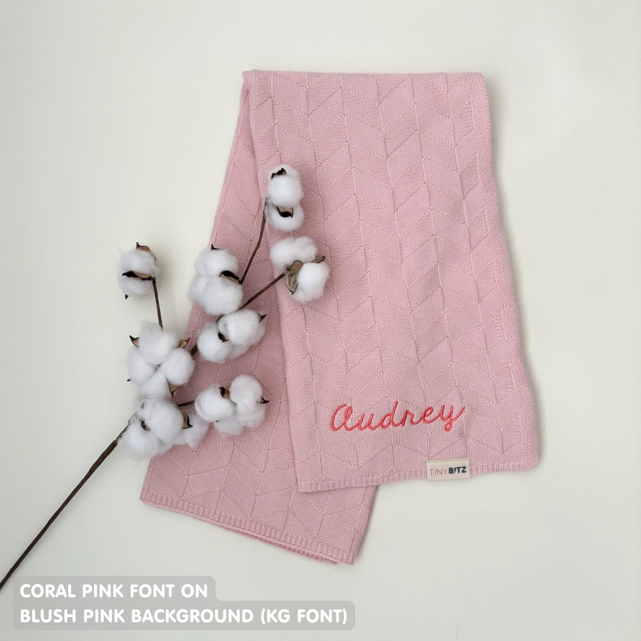 Personalized Baby Blanket with Embroidery (Herringbone)