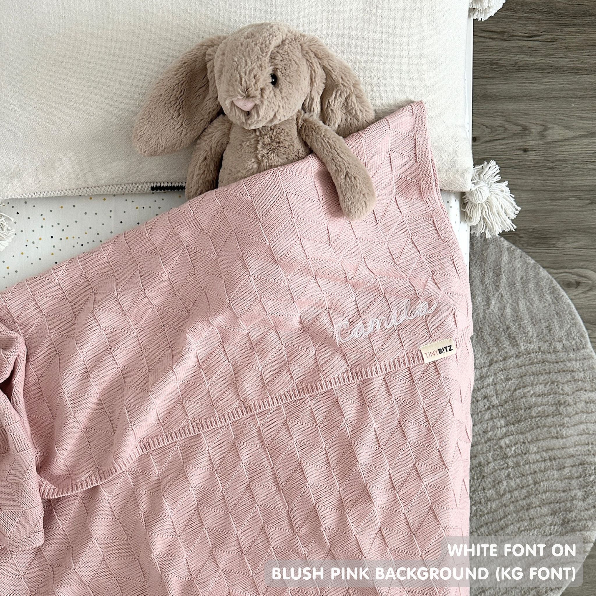 Personalized Baby Blanket with Embroidery (Herringbone)
