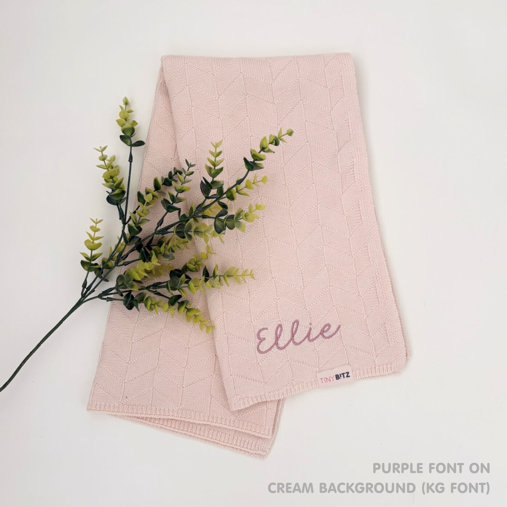 Personalized Baby Blanket with Embroidery (Herringbone)