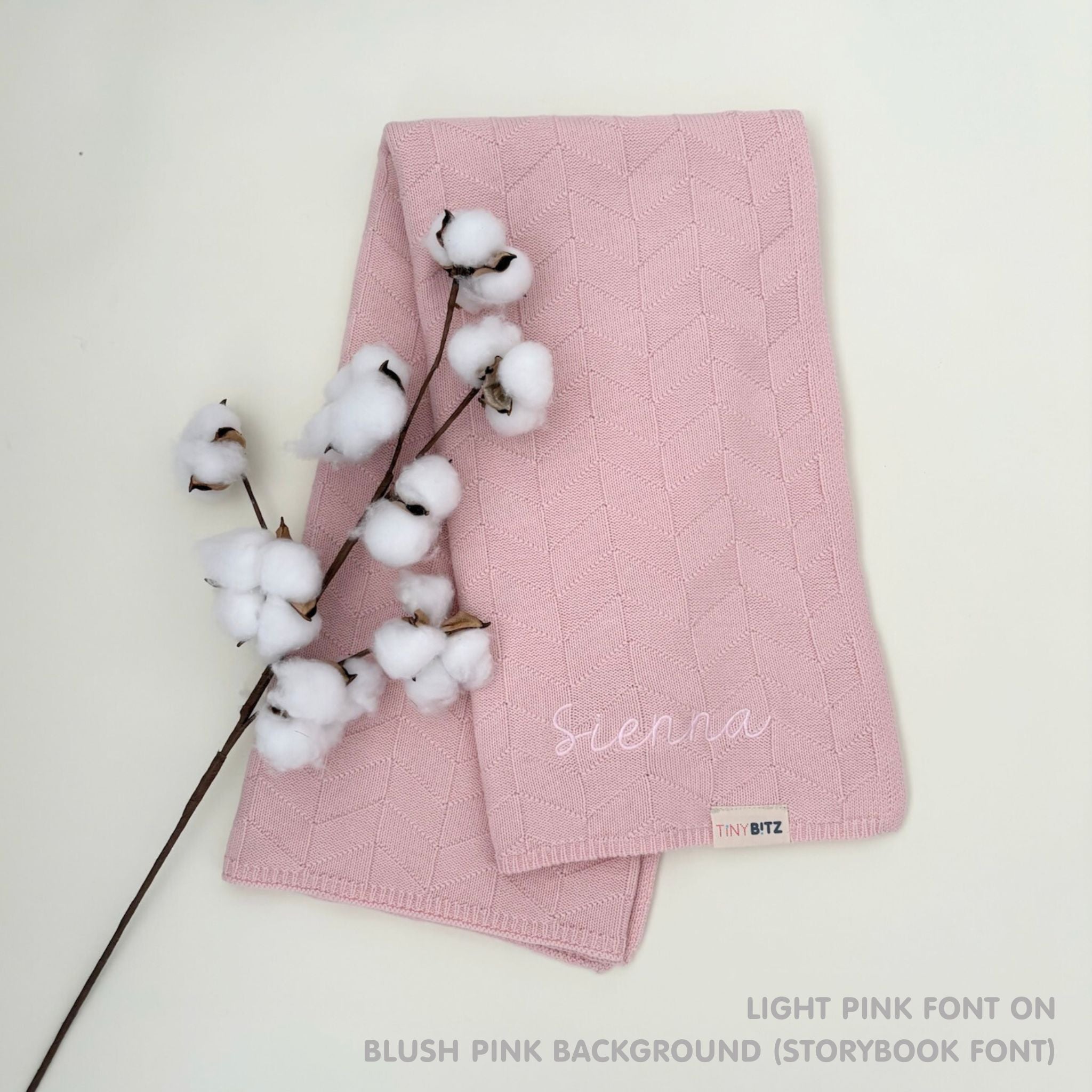 Personalized Baby Blanket with Embroidery (Herringbone)