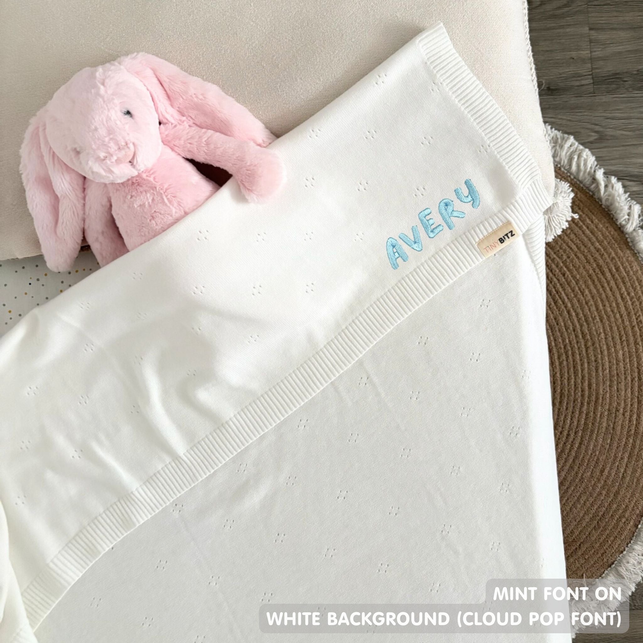 Personalized Baby Blanket with Embroidery (Pointelle)