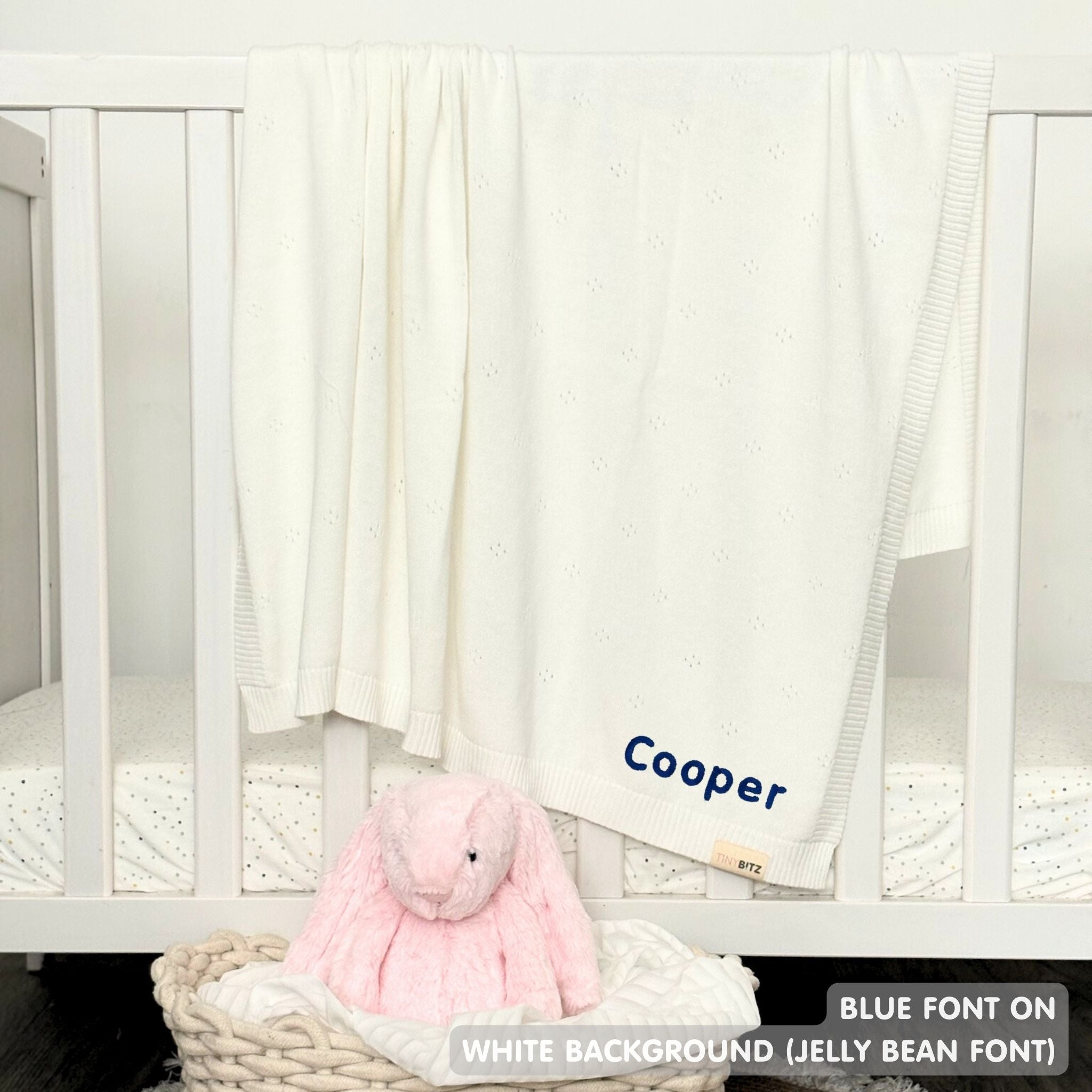Personalized Baby Blanket with Embroidery (Pointelle)