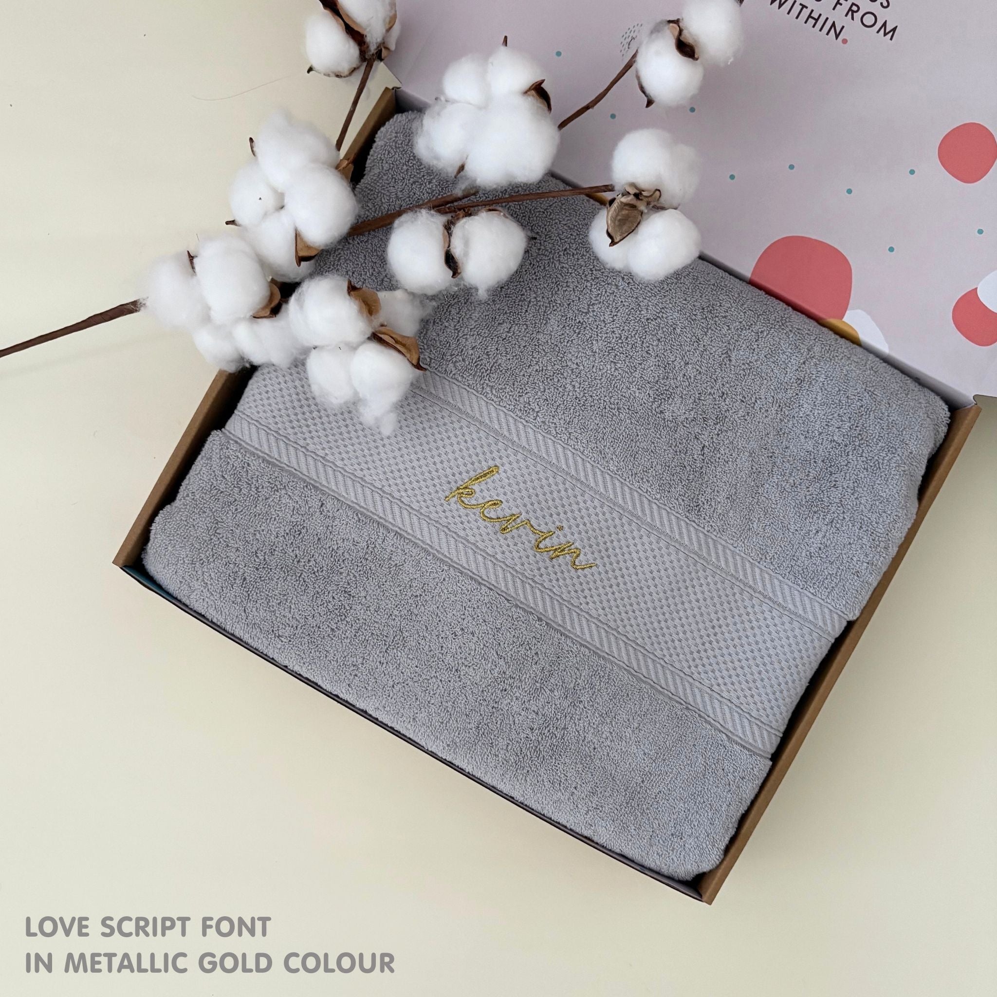 Personalized Bath Towels with Embroidery