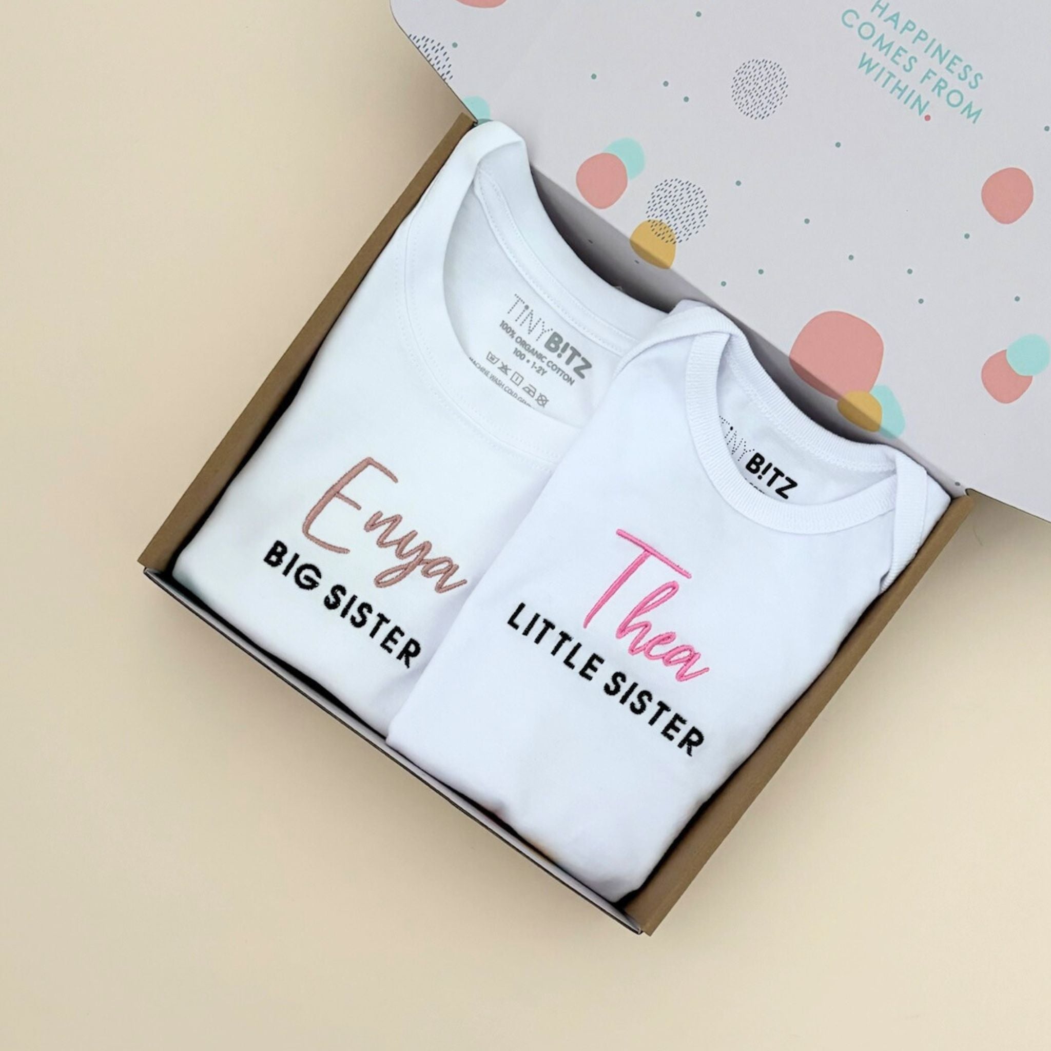 Organic Onesie: Little Sister with Name